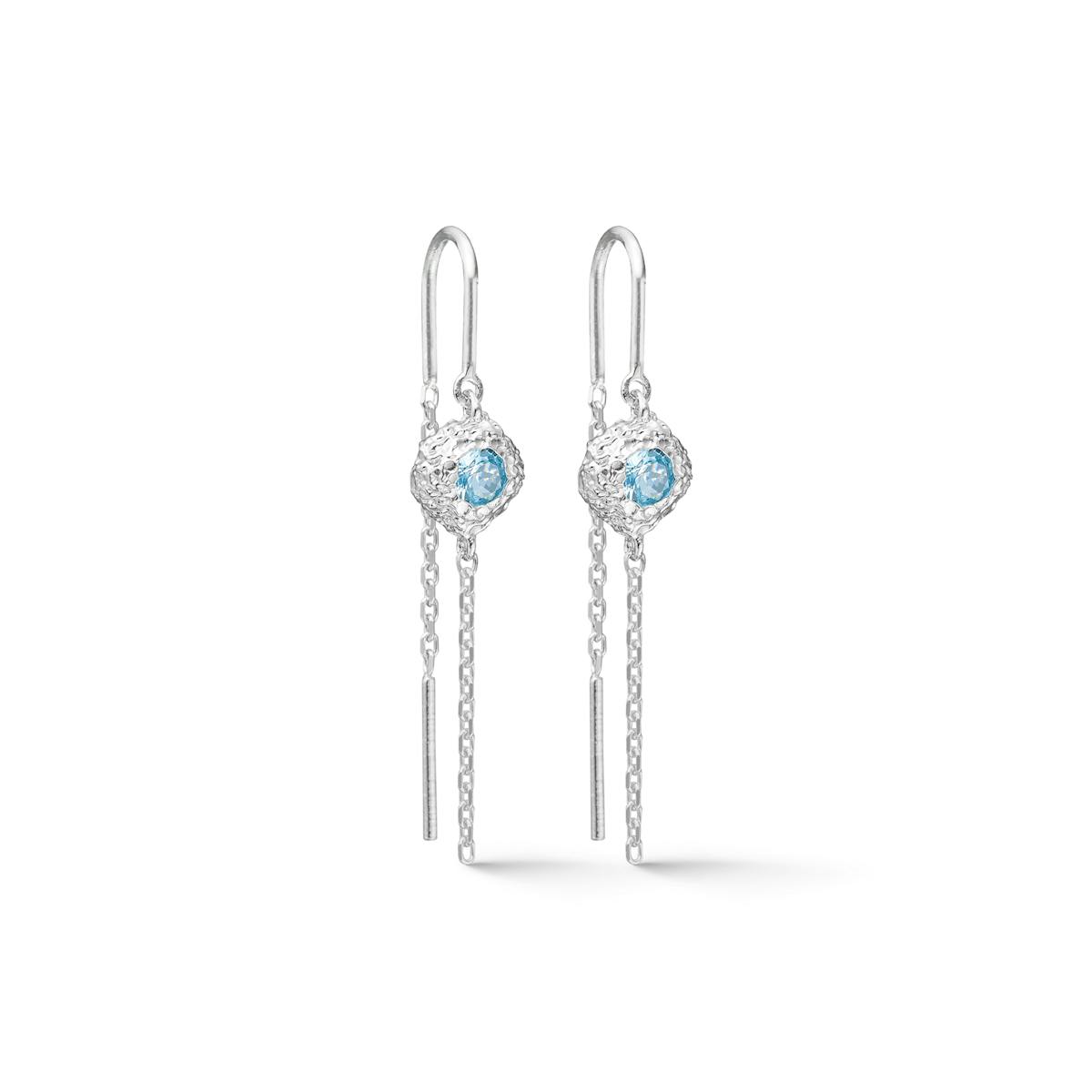 Wild Cliff Blue Zircon Earchains