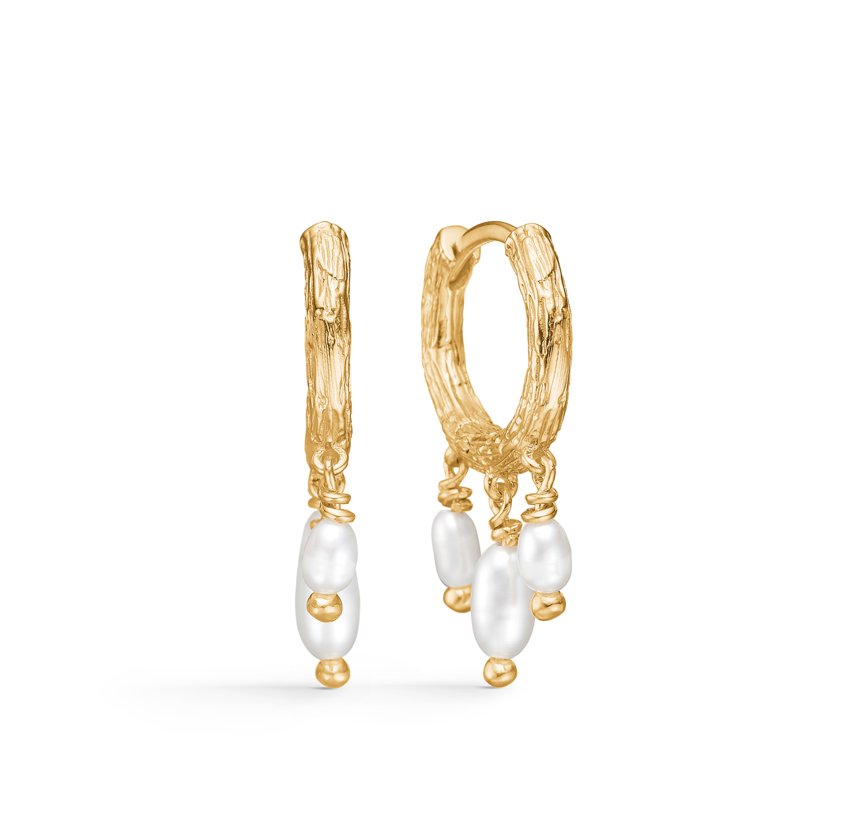 Twine Pearl Hoops