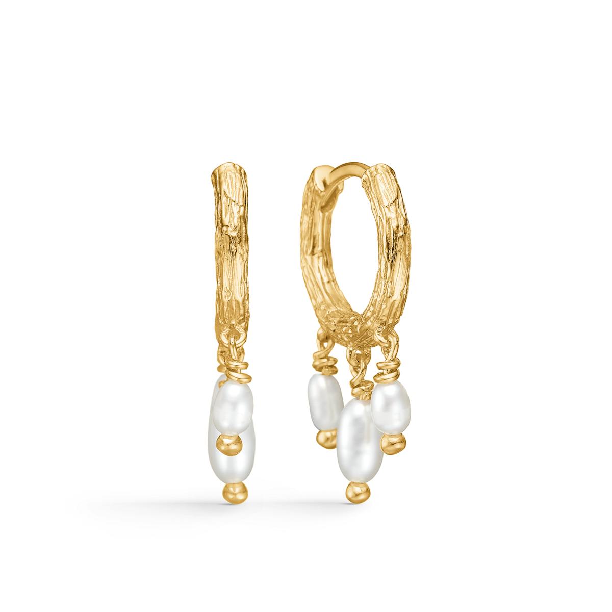 Twine Pearl Hoops