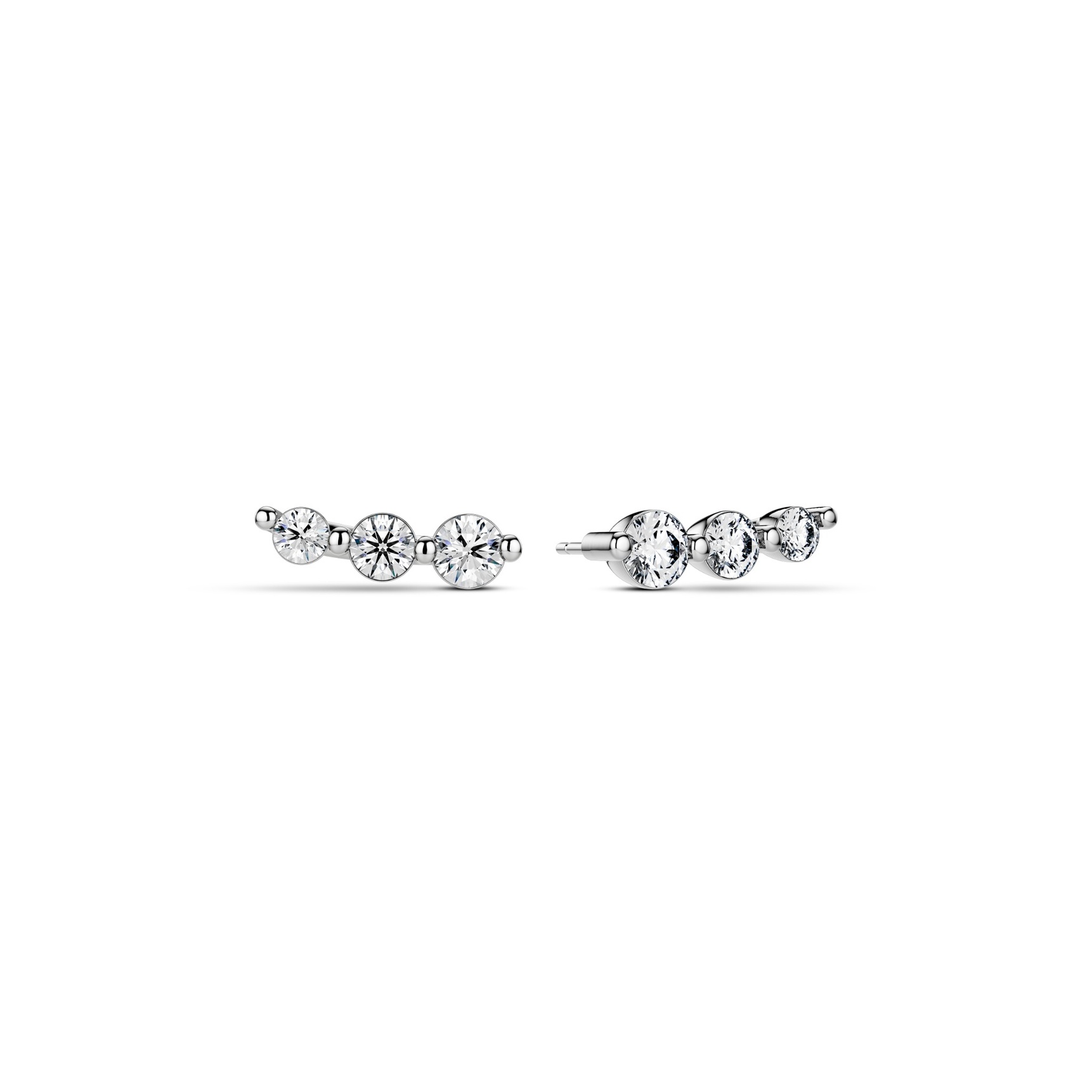 Tiara Piccolo Earrings 0.48 ct - Hopeanvärinen, Valkoinen
