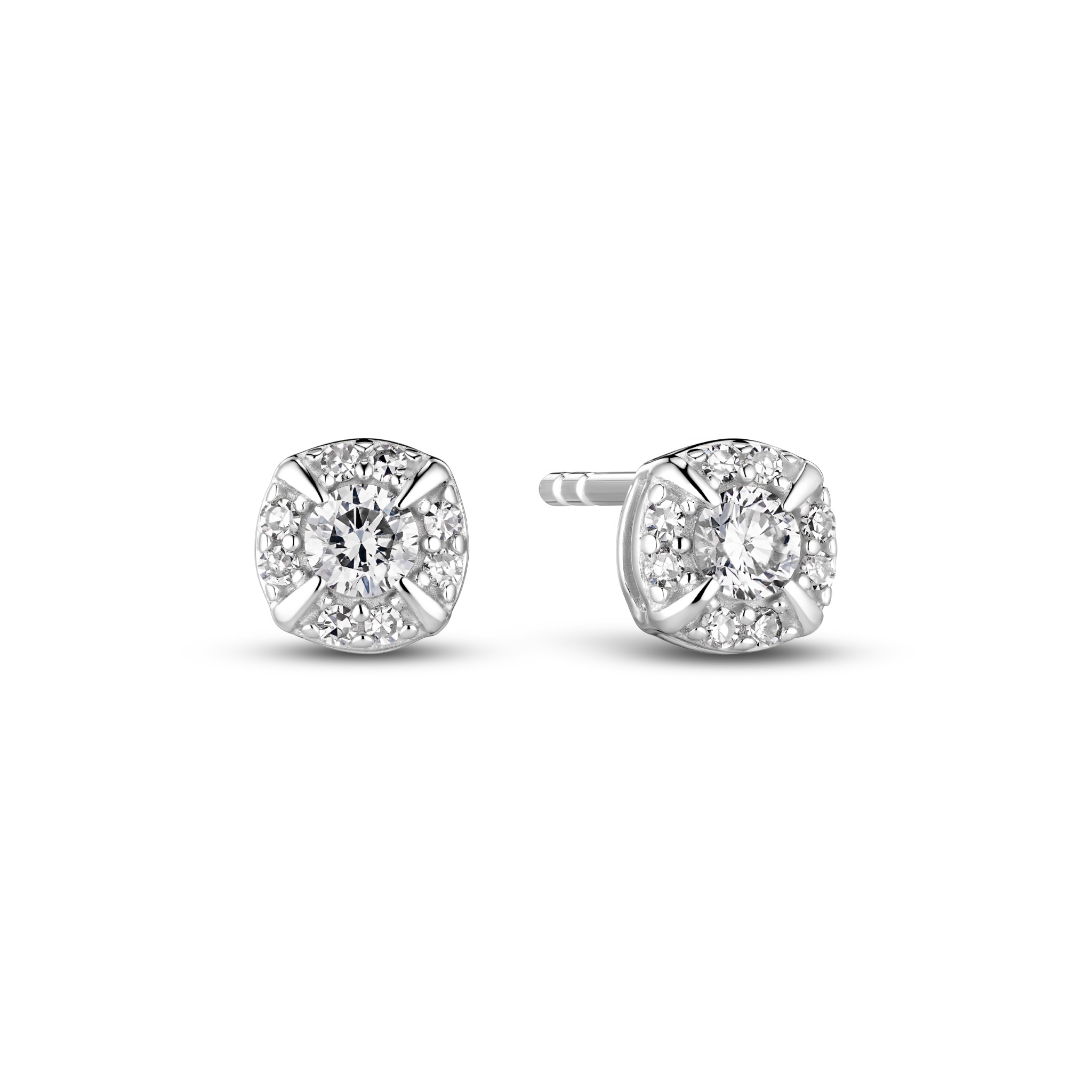 Rome Earrings 0.17 ct - Hopeanvärinen, Valkoinen