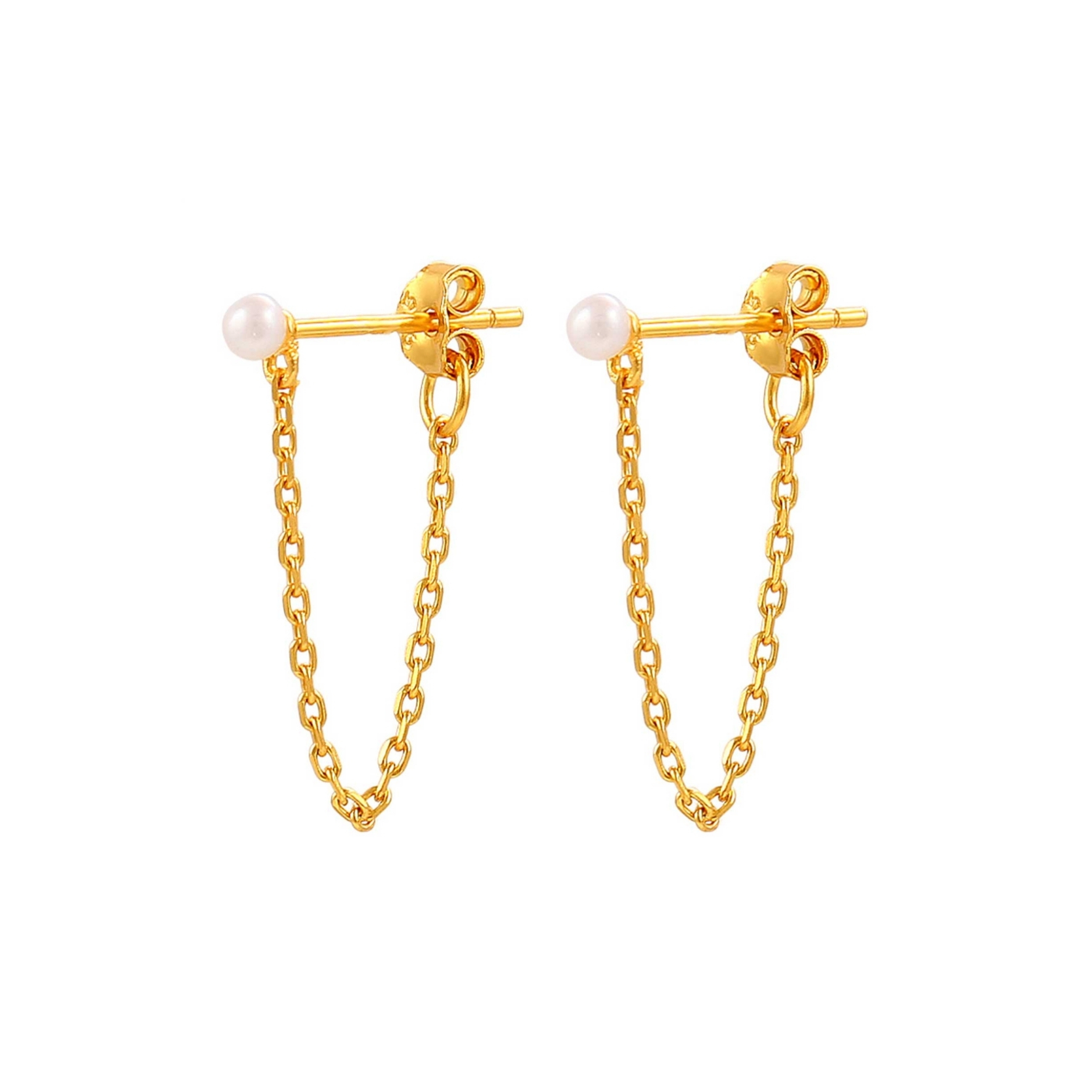 Tuva Pearl Earrings - Kullanvärinen, Valkoinen