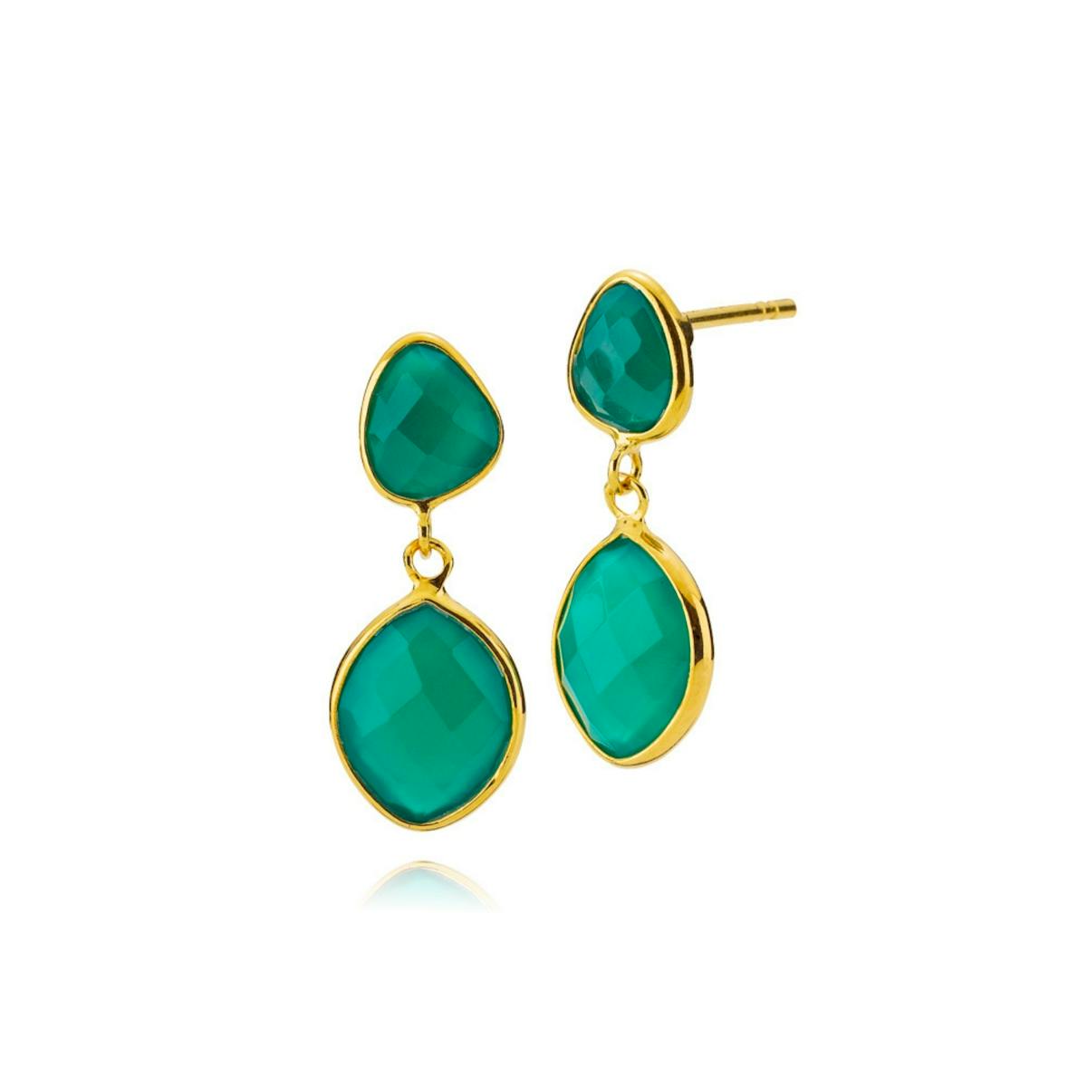 Sara Double Green Earrings