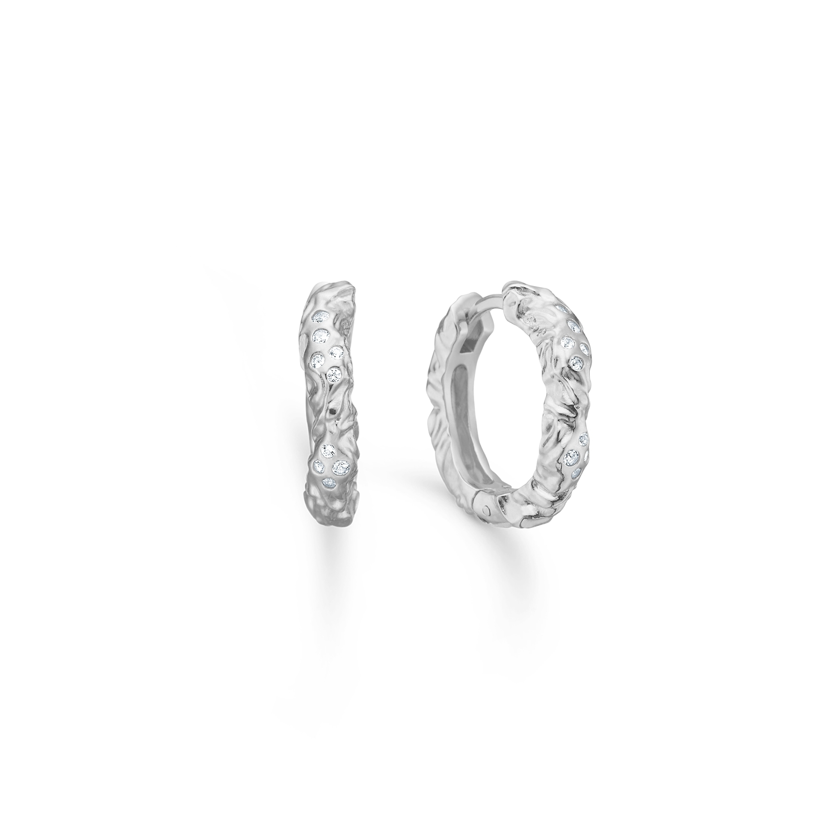 Glint Hoops - Hopeanvärinen, Valkoinen