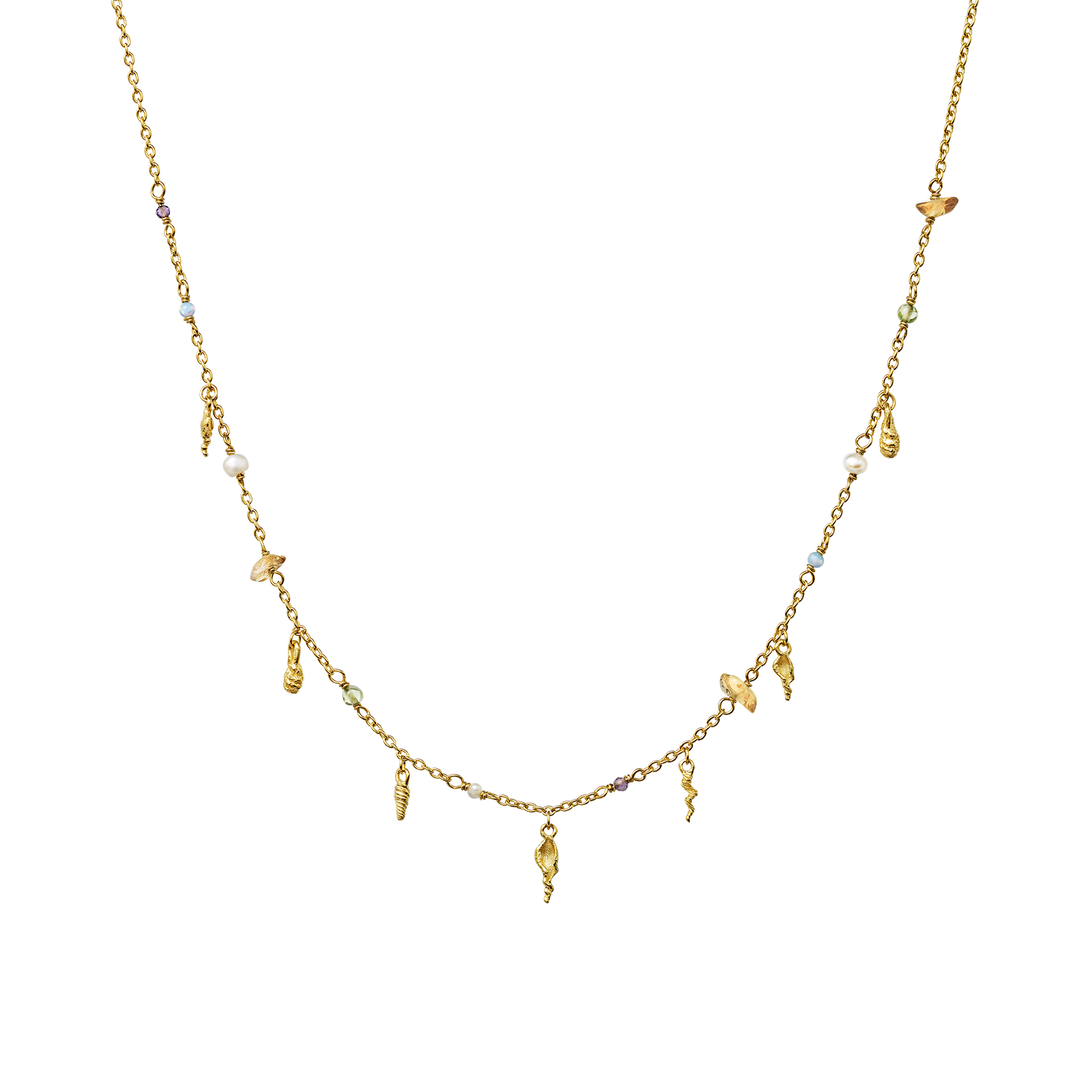 Toutsi Necklace - Guld farve, Orange, Grøn, Hvid, Blå, Lilla