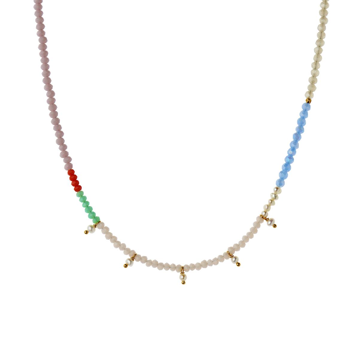 Heavenly Pearl Dream Necklace With Five Pendants Coral & Cool Mint