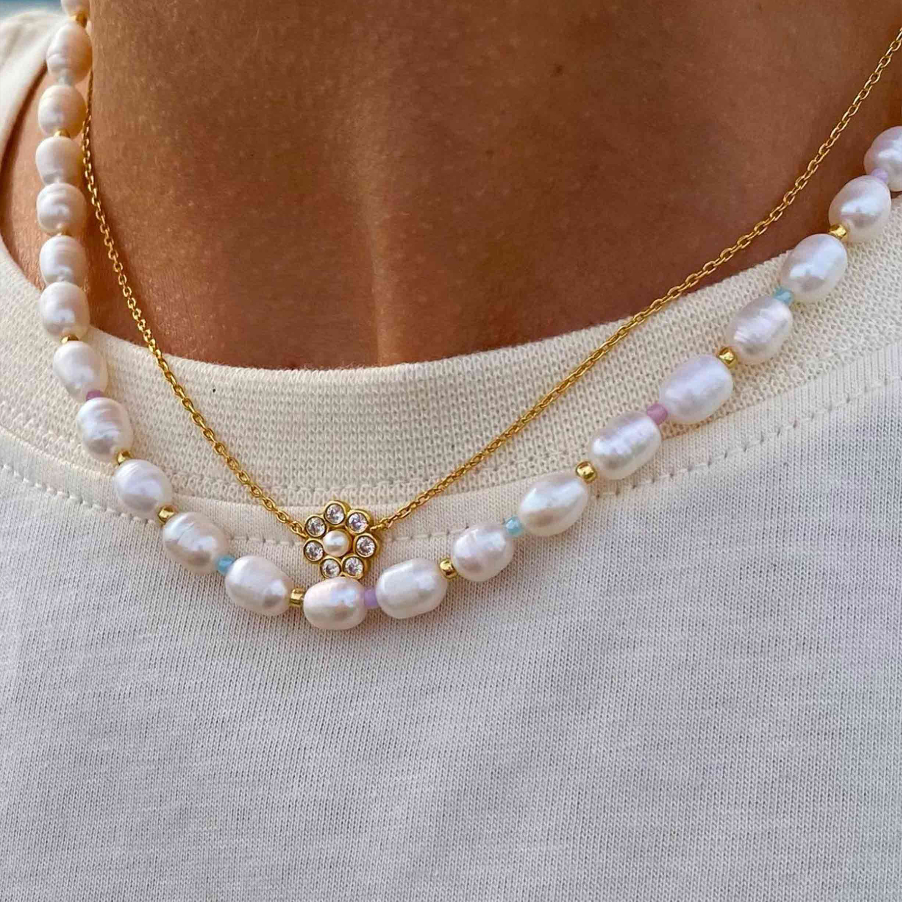 Pastel Pearl Necklace