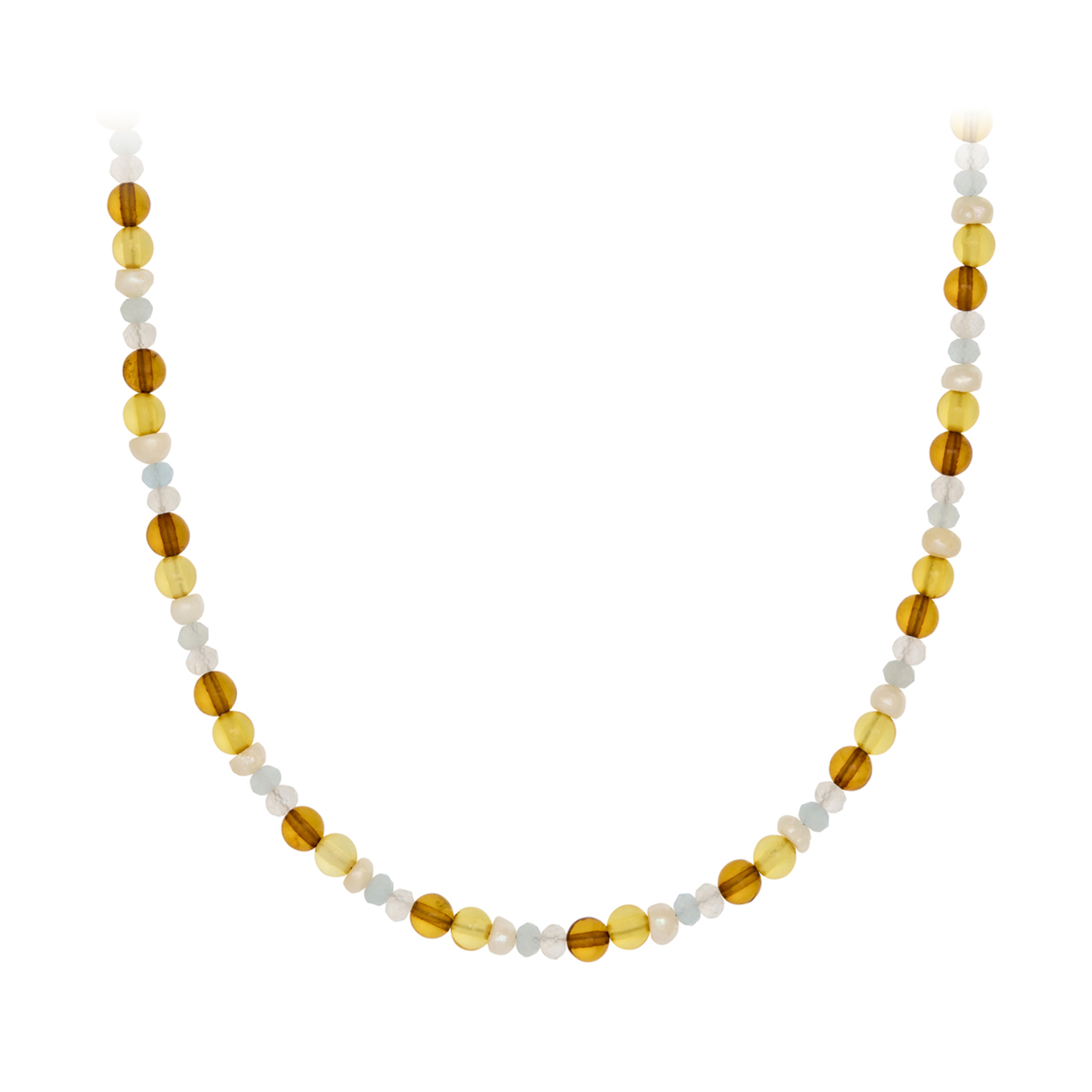 Amber Glow Necklace - Kullanvärinen, Ruskea, Keltainen, Valkoinen, Vihreä, Sininen