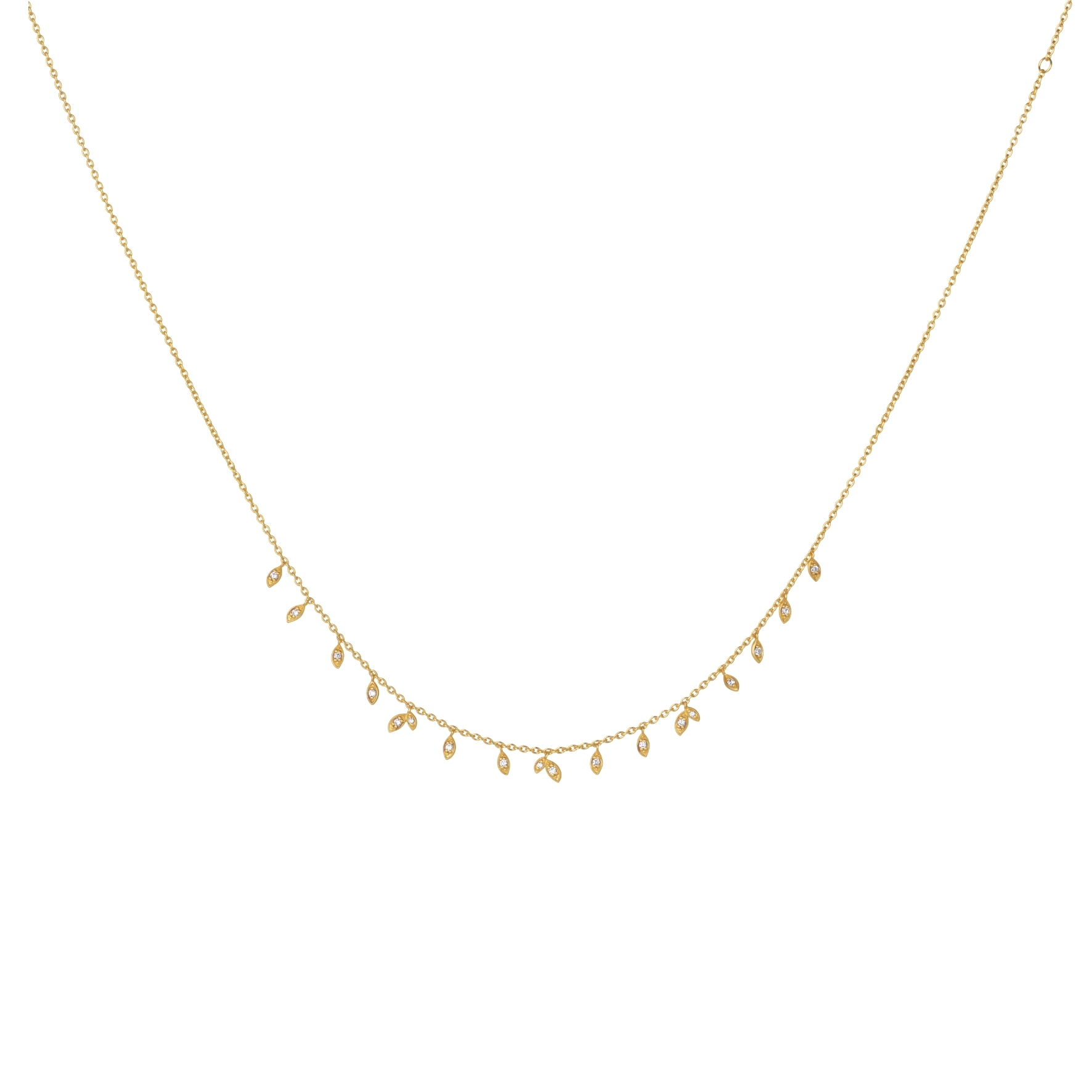 Jungle Vine Sparkle Necklace - Kullanvärinen, Valkoinen