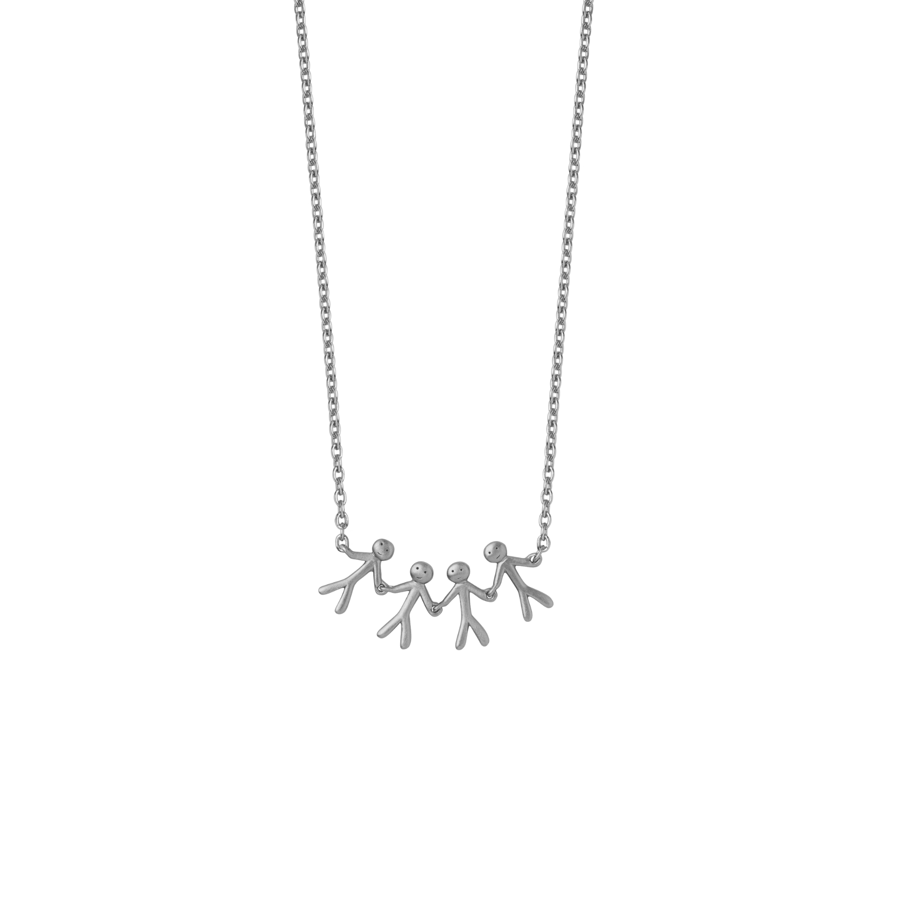 Together Family 4 Necklace - Hopeanvärinen
