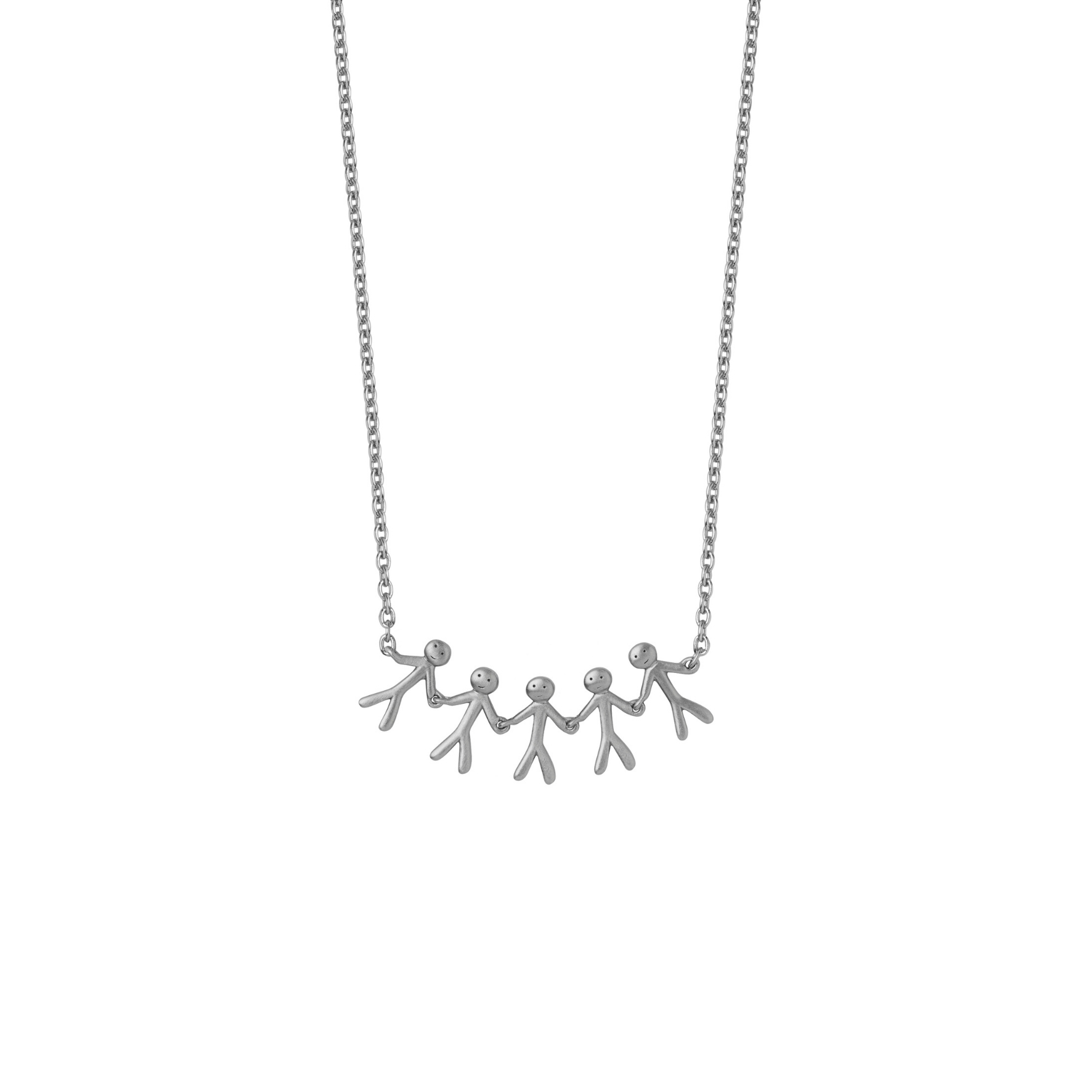 Together Family 5 Necklace - Hopeanvärinen