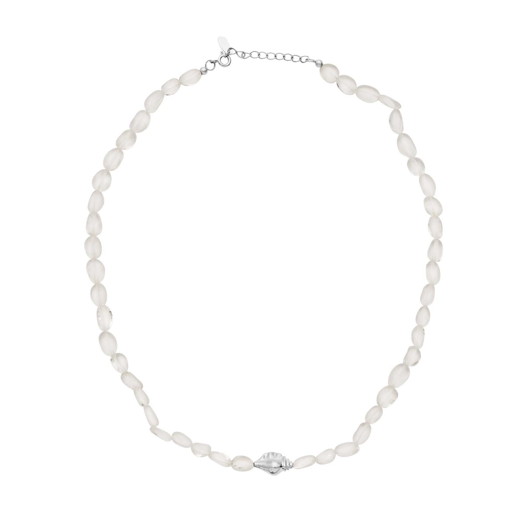 Bonadea Necklace - Hopeanvärinen, Valkoinen