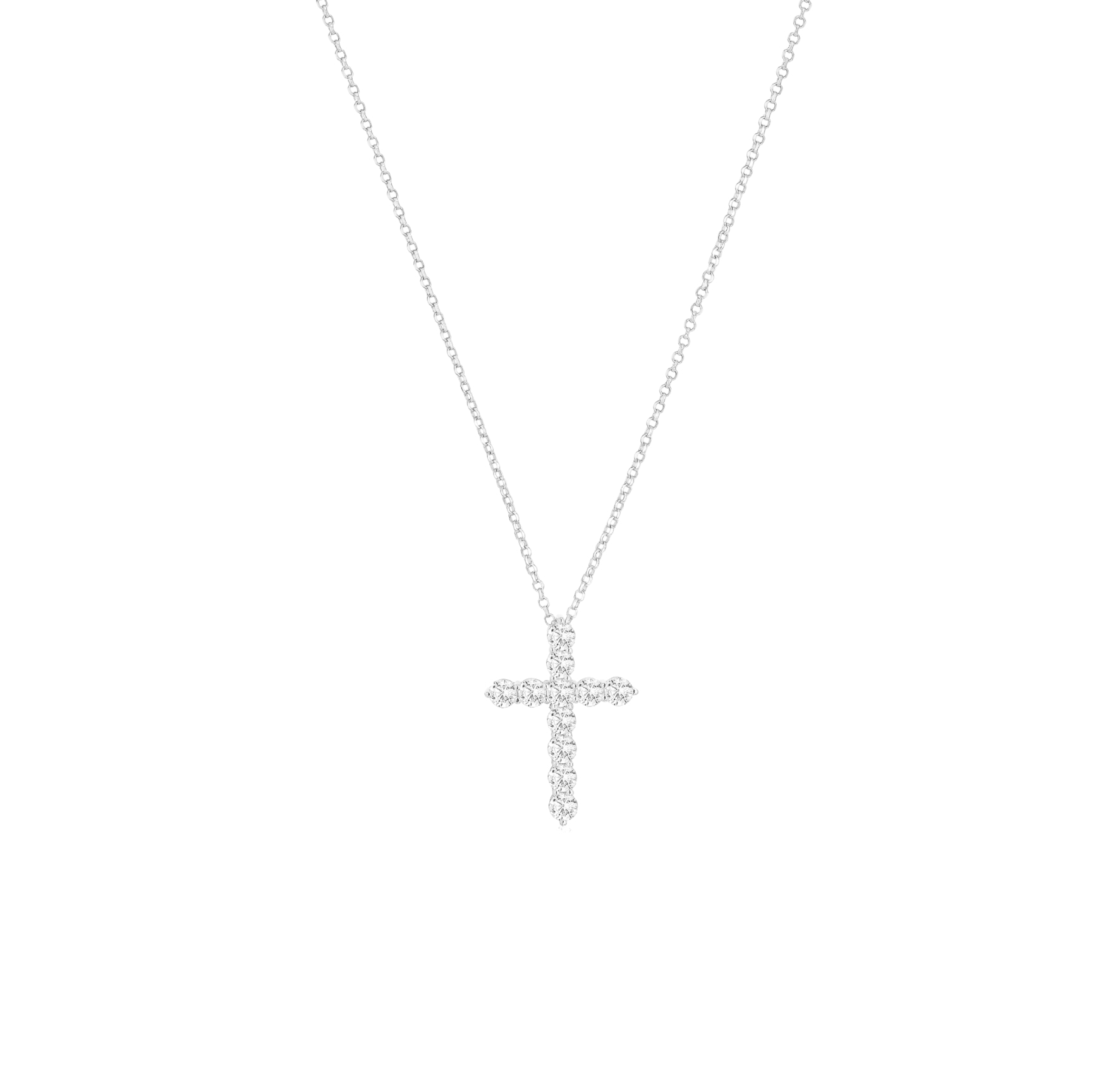 Belluno Croce Necklace - Couleur argent, Blanc