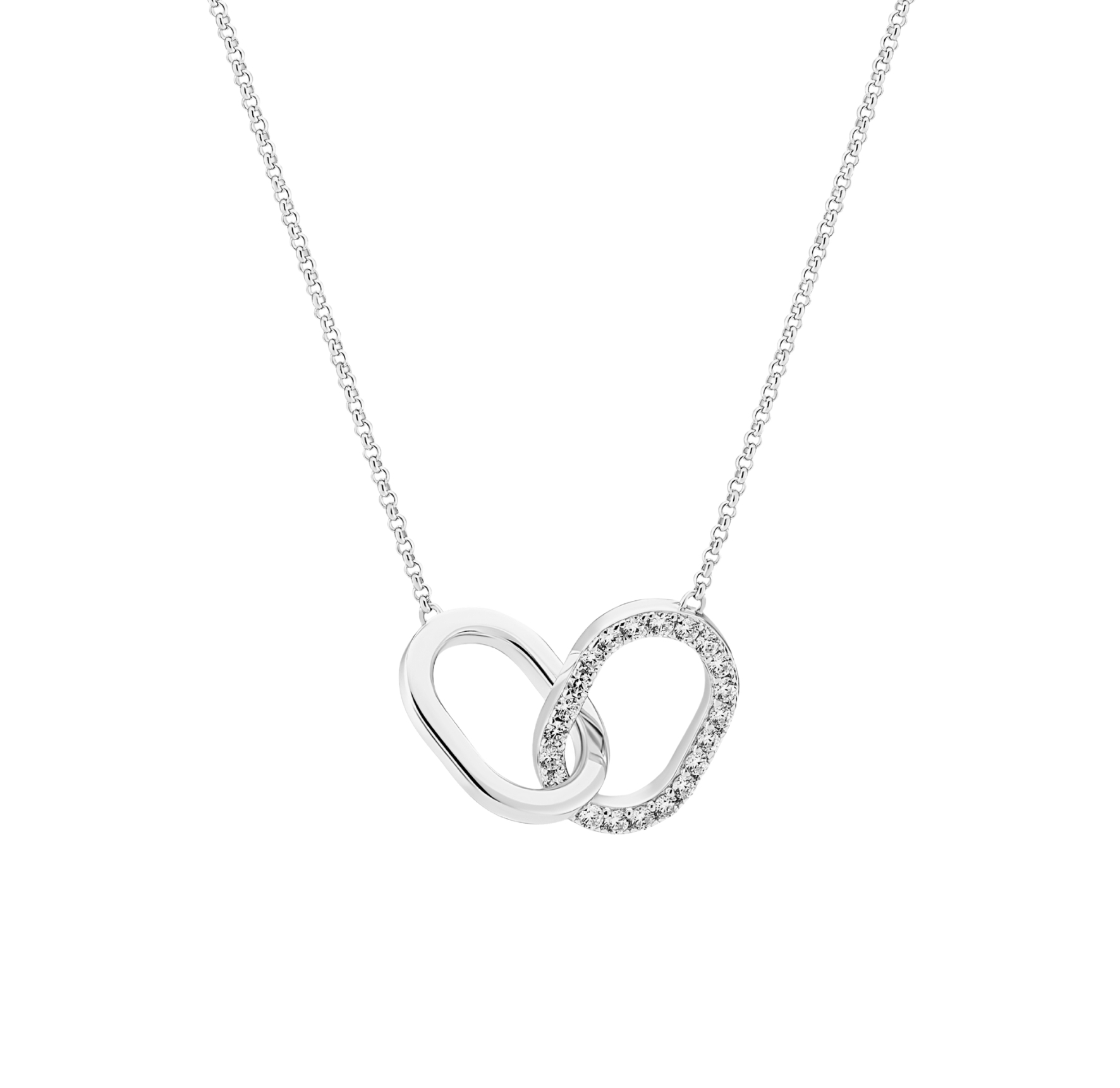 Capizzi Due Piccolo Necklace - Couleur argent, Blanc