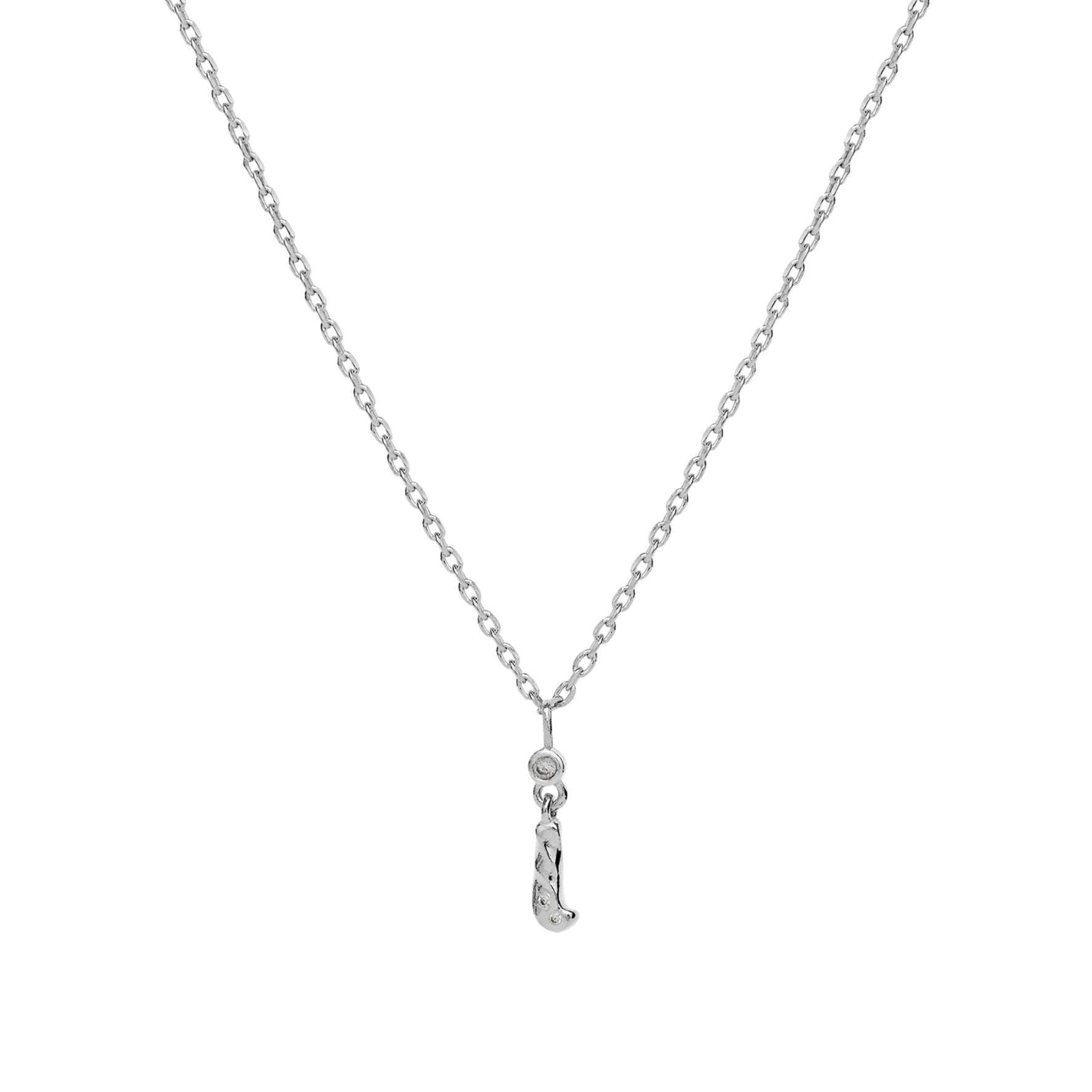 Alphabet Necklace I - Stříbrná barva, Bílá