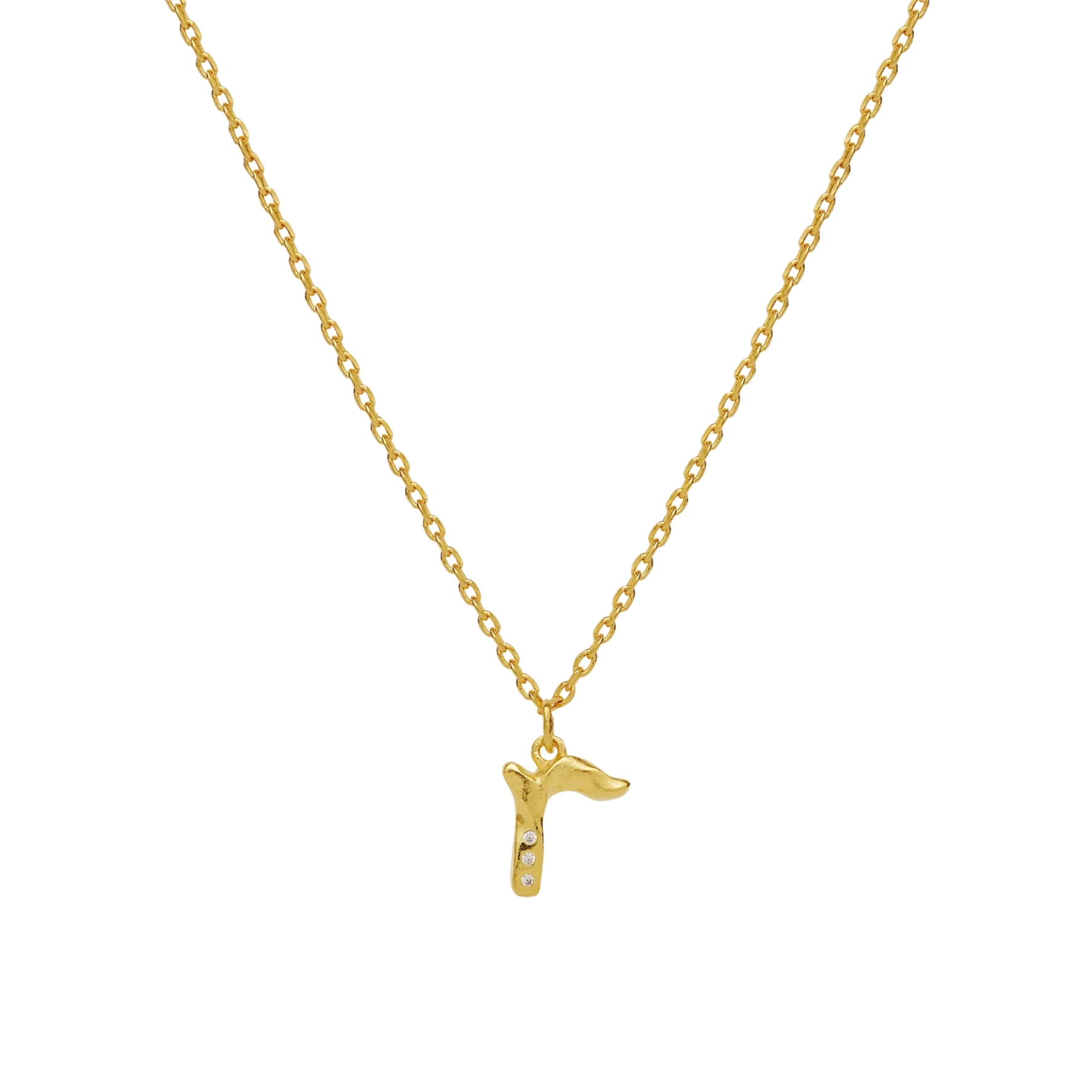 Alphabet Necklace R - Kullanvärinen, Valkoinen