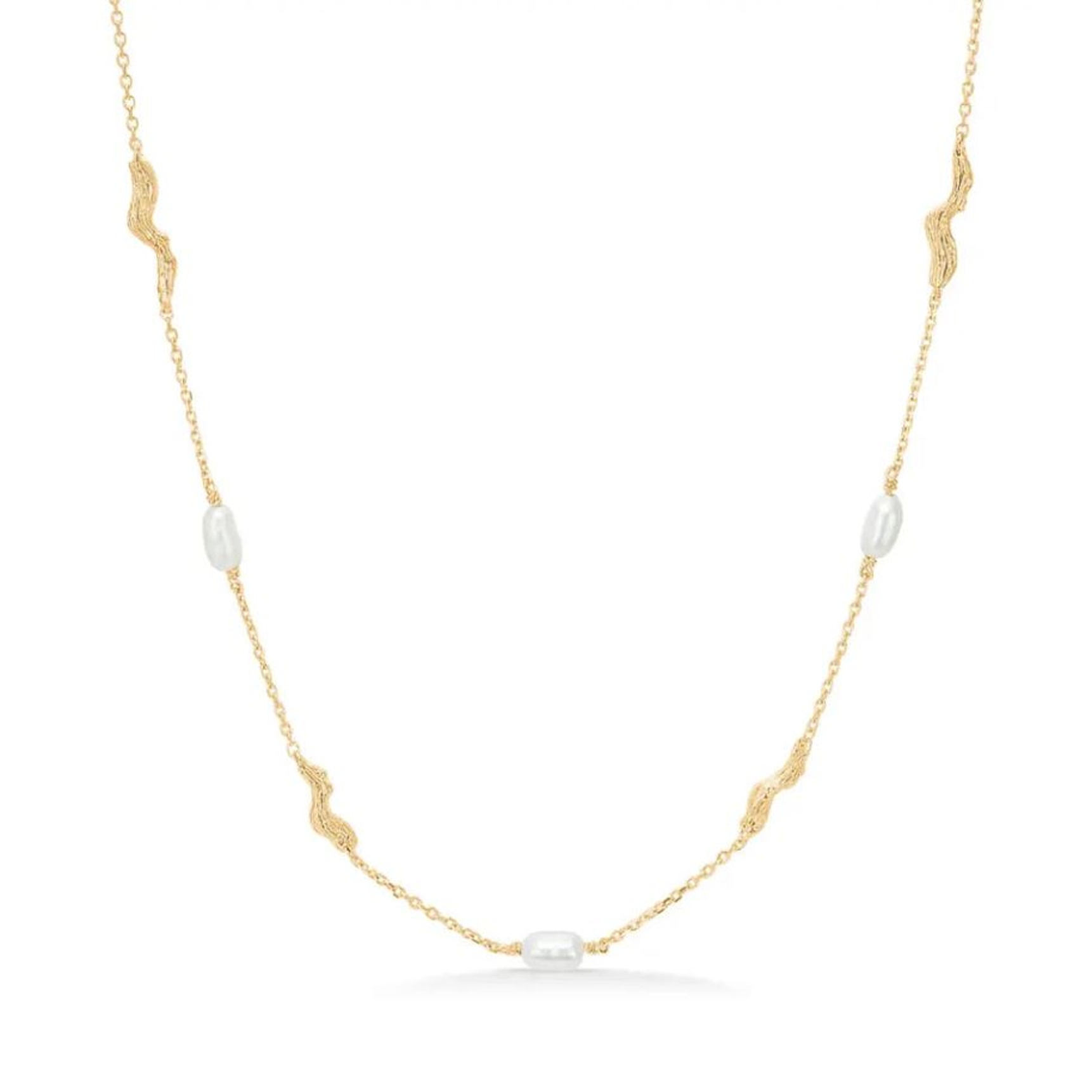 Tangled Pearl Necklace - Kullanvärinen, Valkoinen