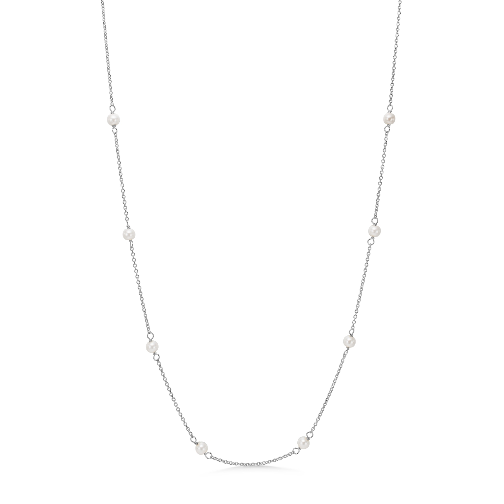 Shore Pearl Necklace - Hopeanvärinen, Valkoinen