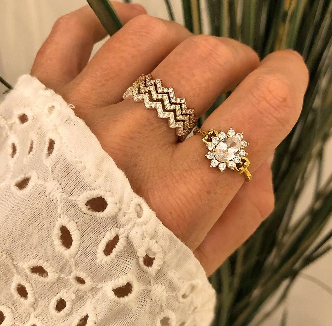 3 Wave Crystal mix rings de By Anne dans 