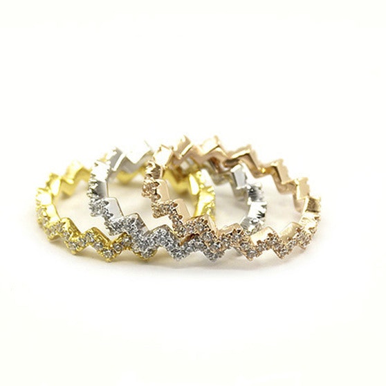3 Wave Crystal mix rings de By Anne dans 