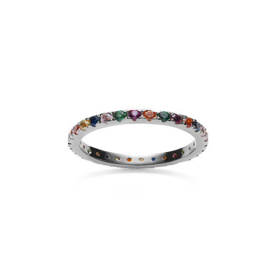 Pari ring - Silberfarbe, Orange, Gelb, Blau, Rosa, Grün, Lila