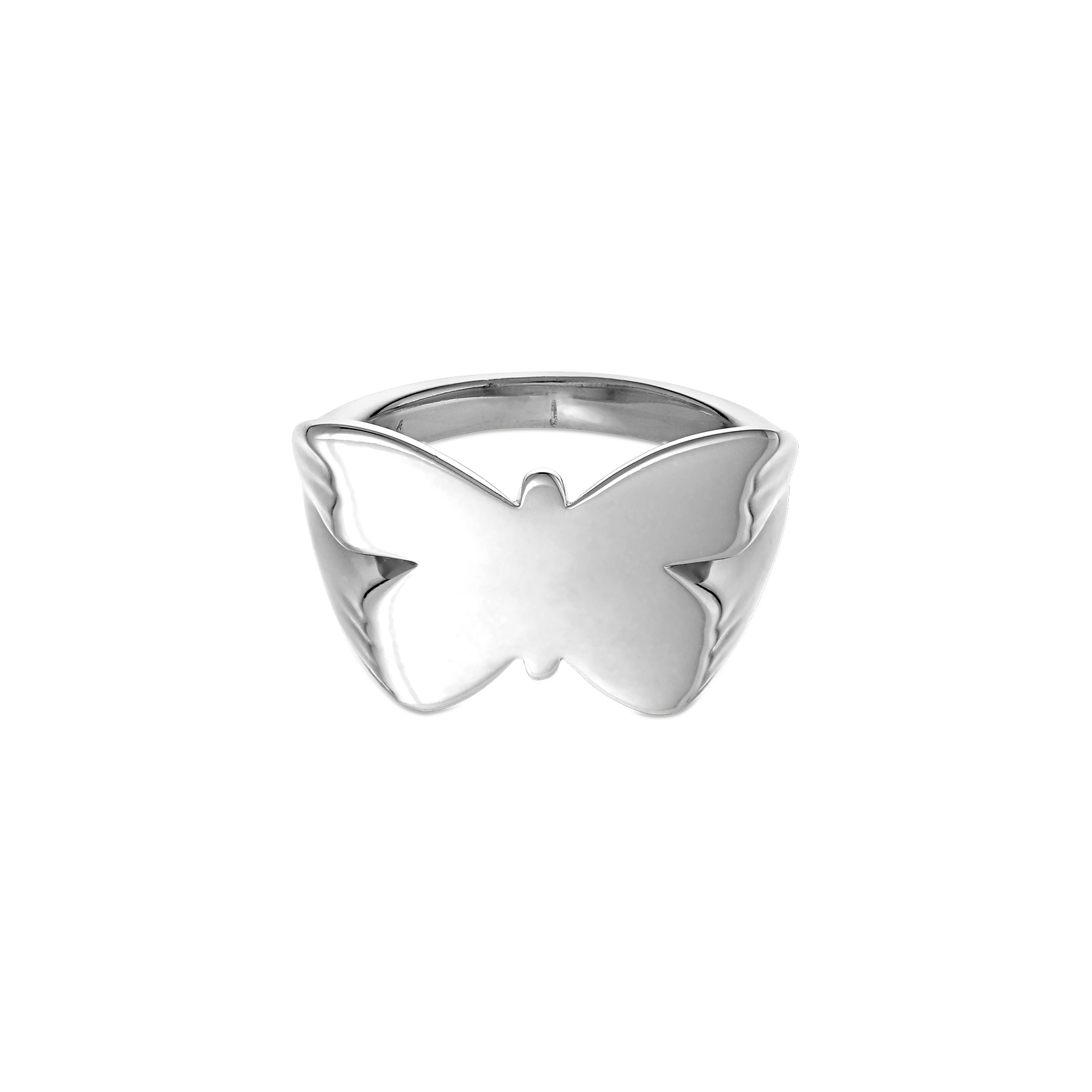 Butterfly Signet Ring - Kolor srebrny