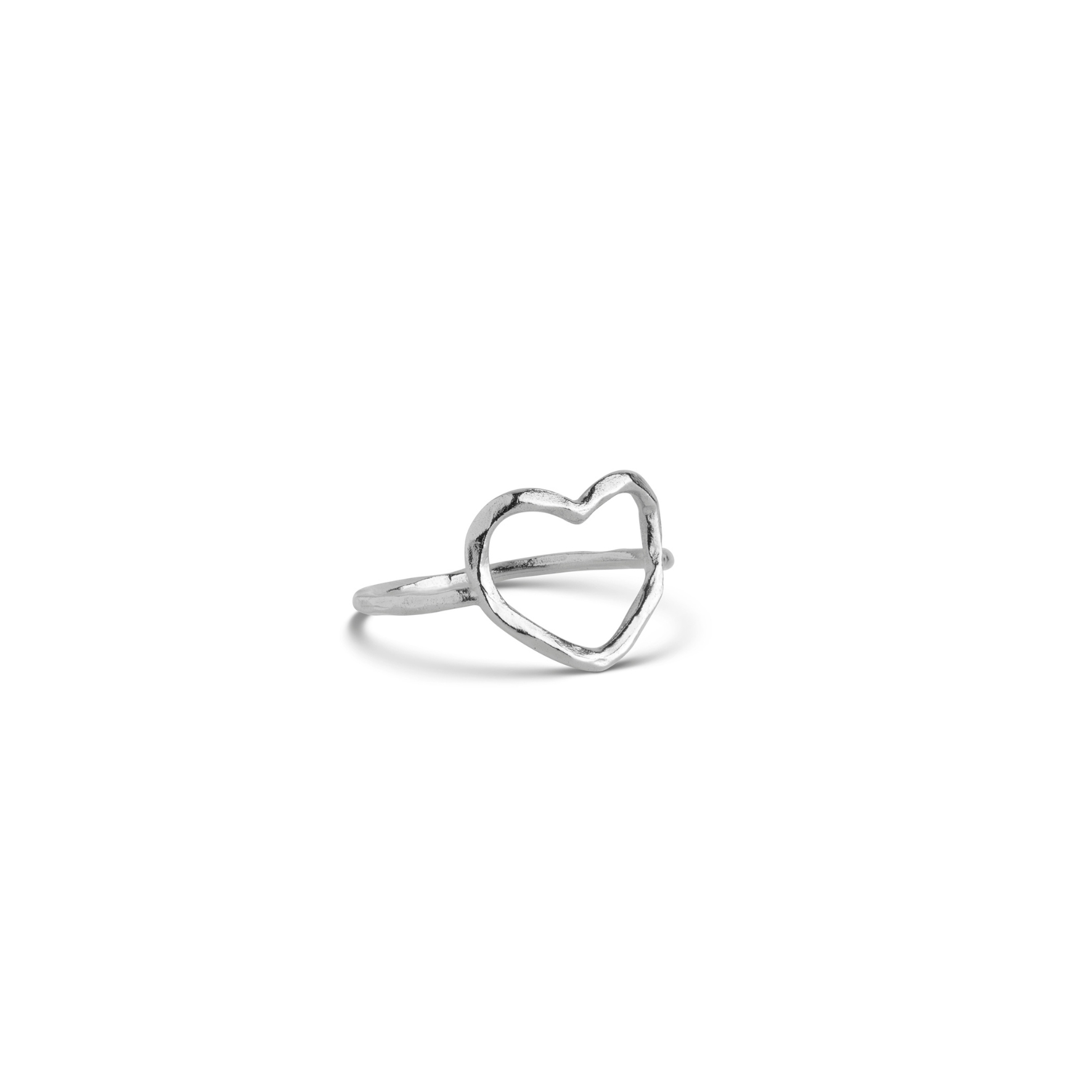 Organic Heart Ring - Hopeanvärinen
