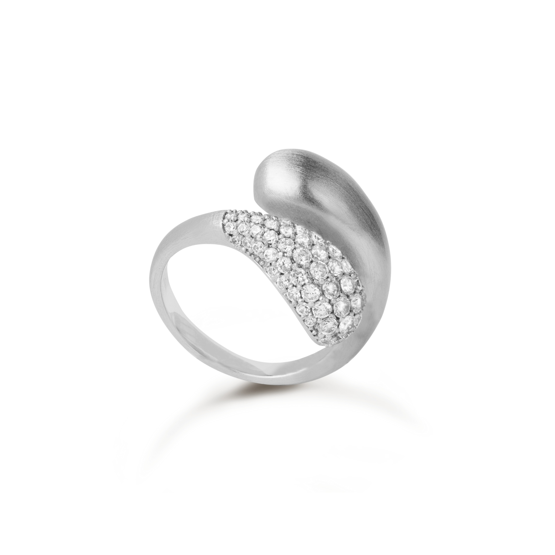 Ocean Flow Duo Ring Sparkle - Hopeanvärinen, Valkoinen