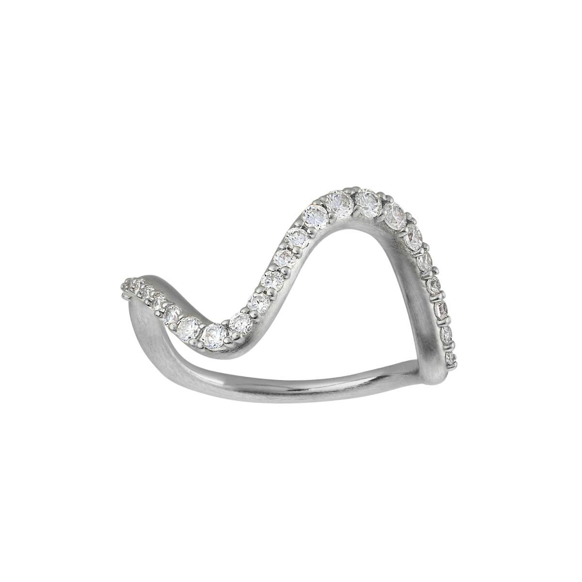 Wave Sparkle Ring Large