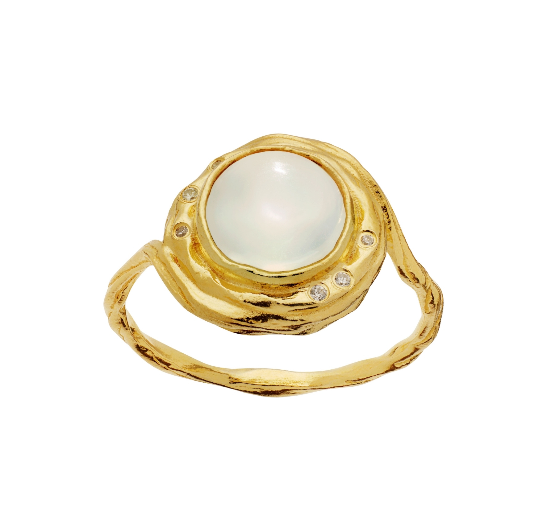 Zahra Ring - Kullanvärinen, Valkoinen, Beige