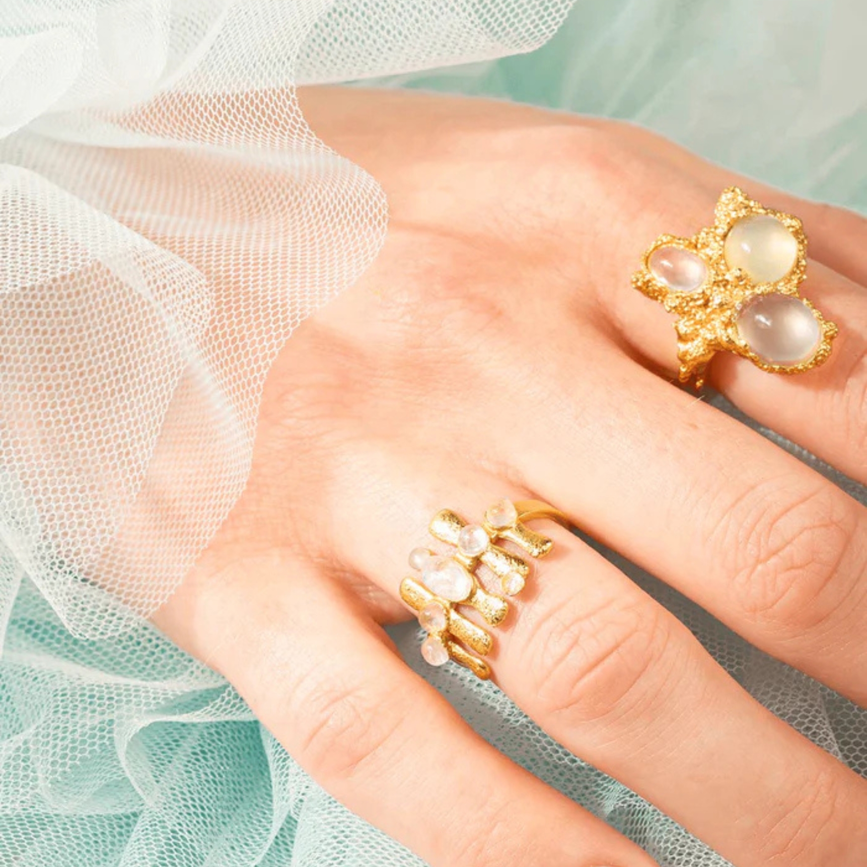 Vows of Tide Ring Bowenite Gilded