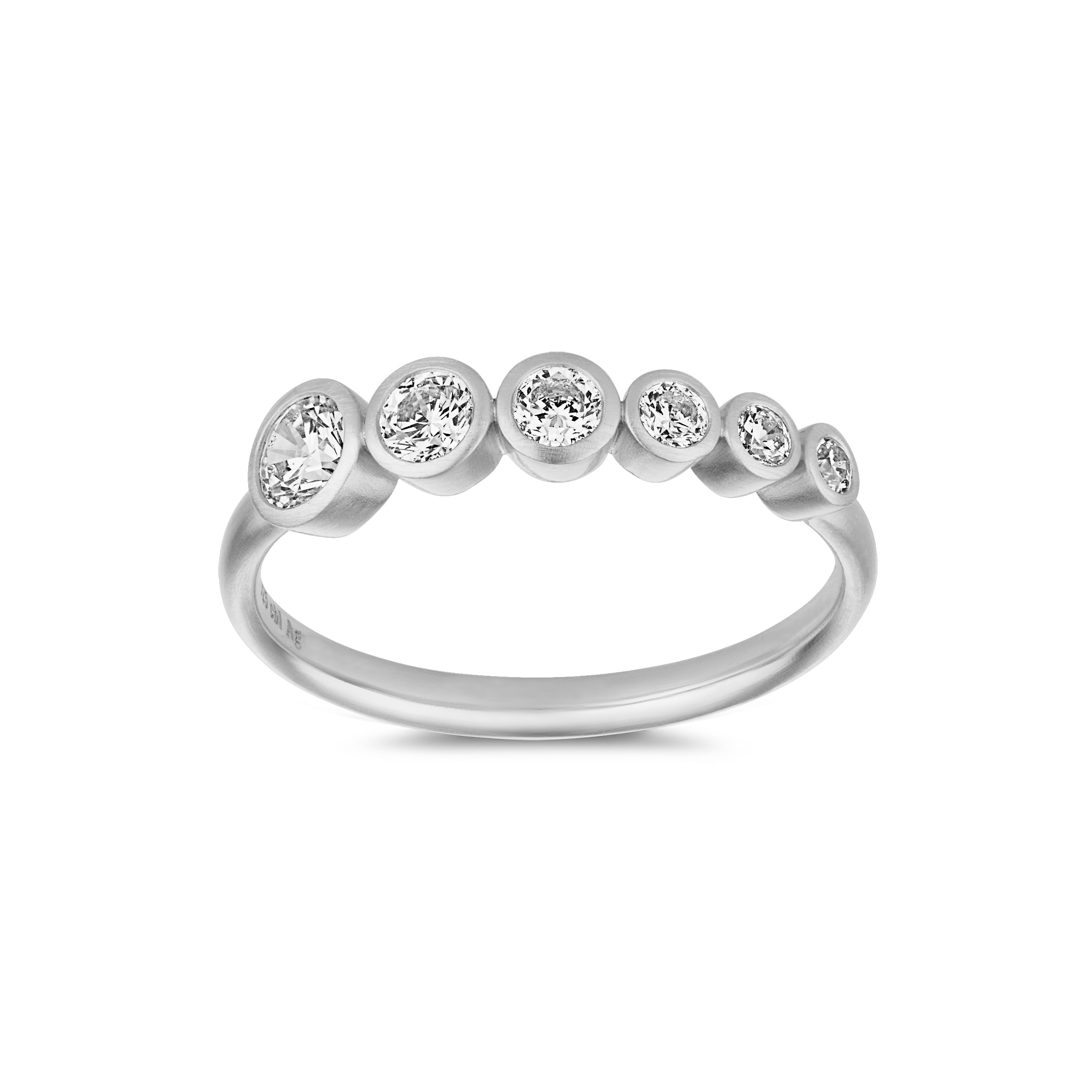 Stardust Flow Ring - Sølv farge, Hvit