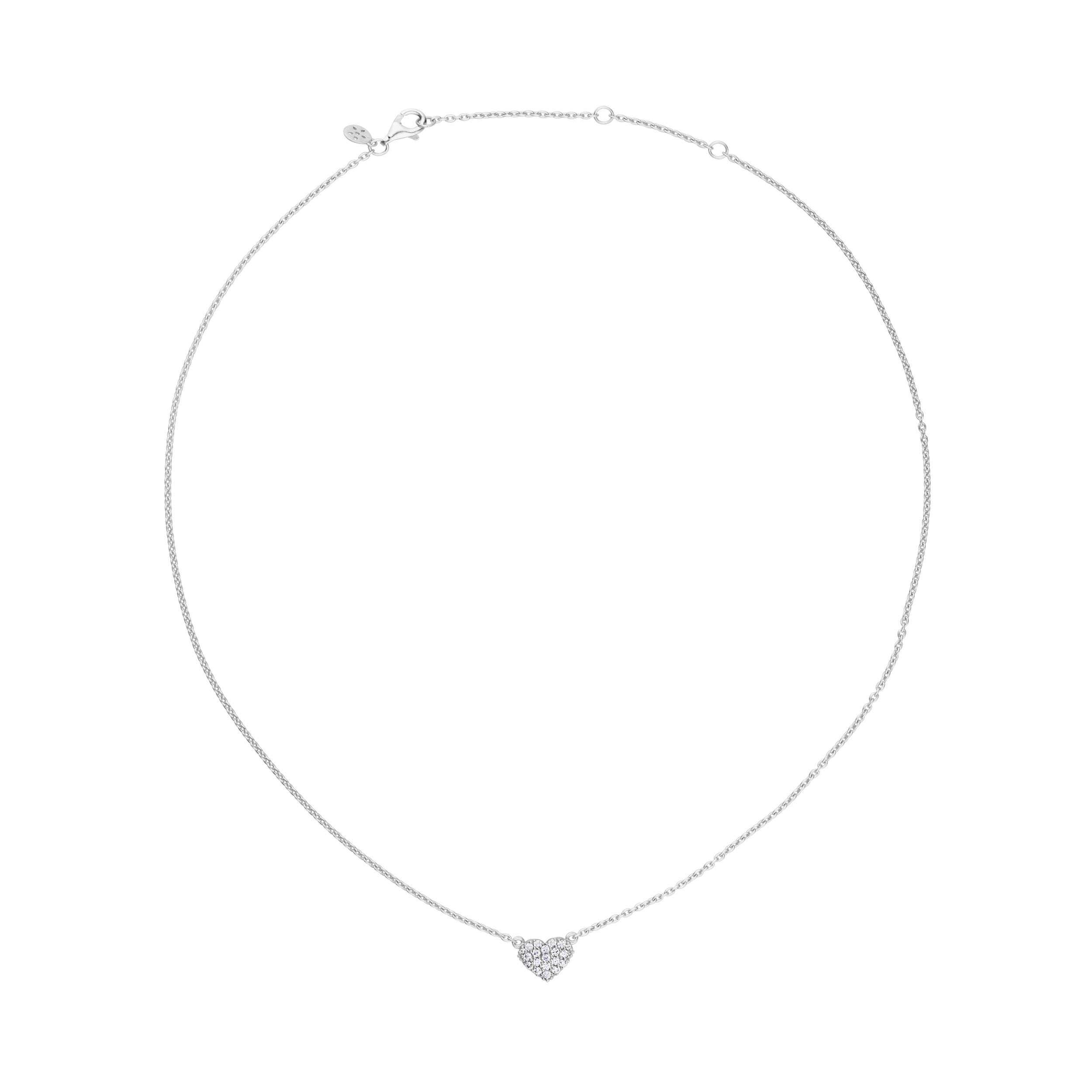 Just Love Sparkle Necklace - Sølv farge, Hvit