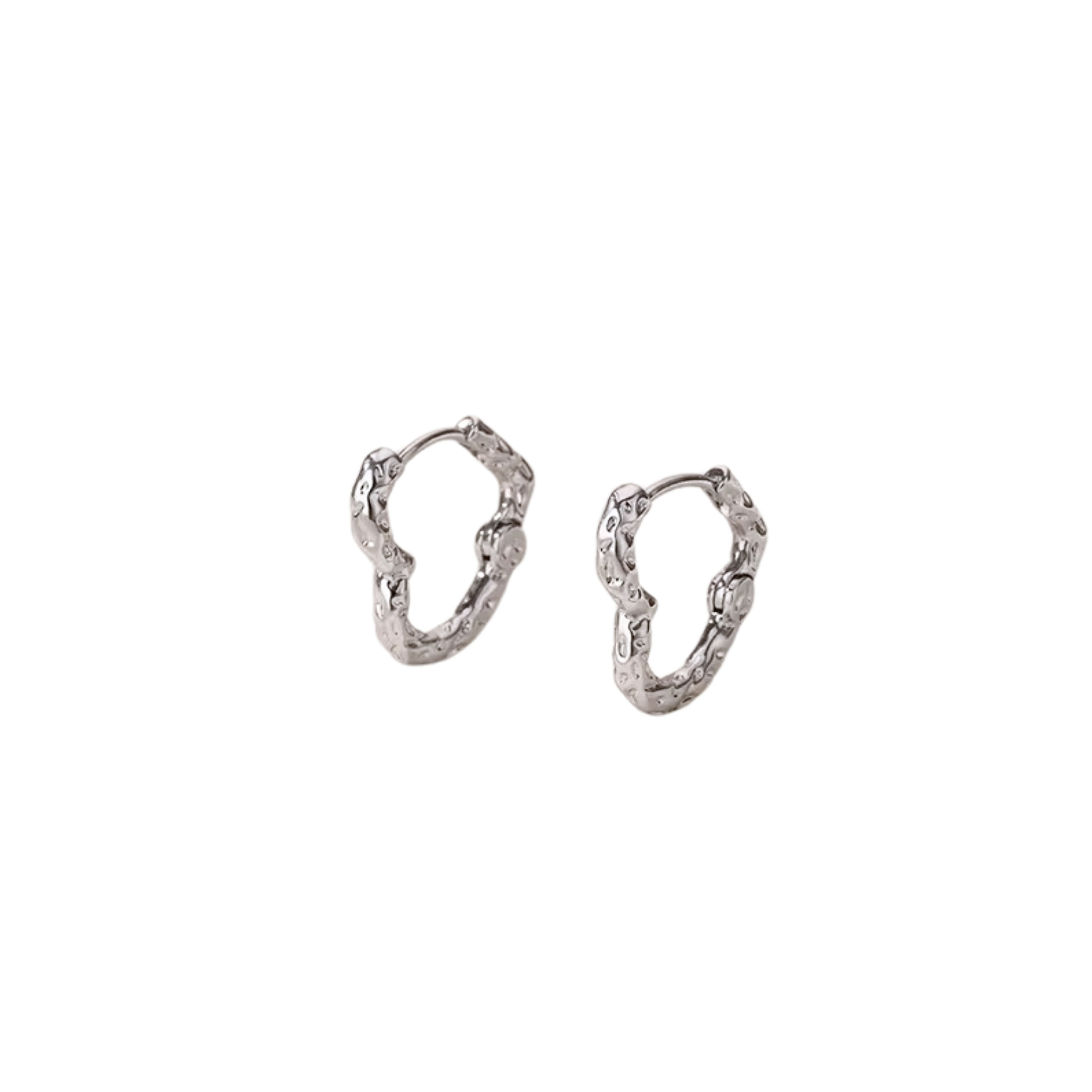 Nura Heart Hoops - Couleur argent