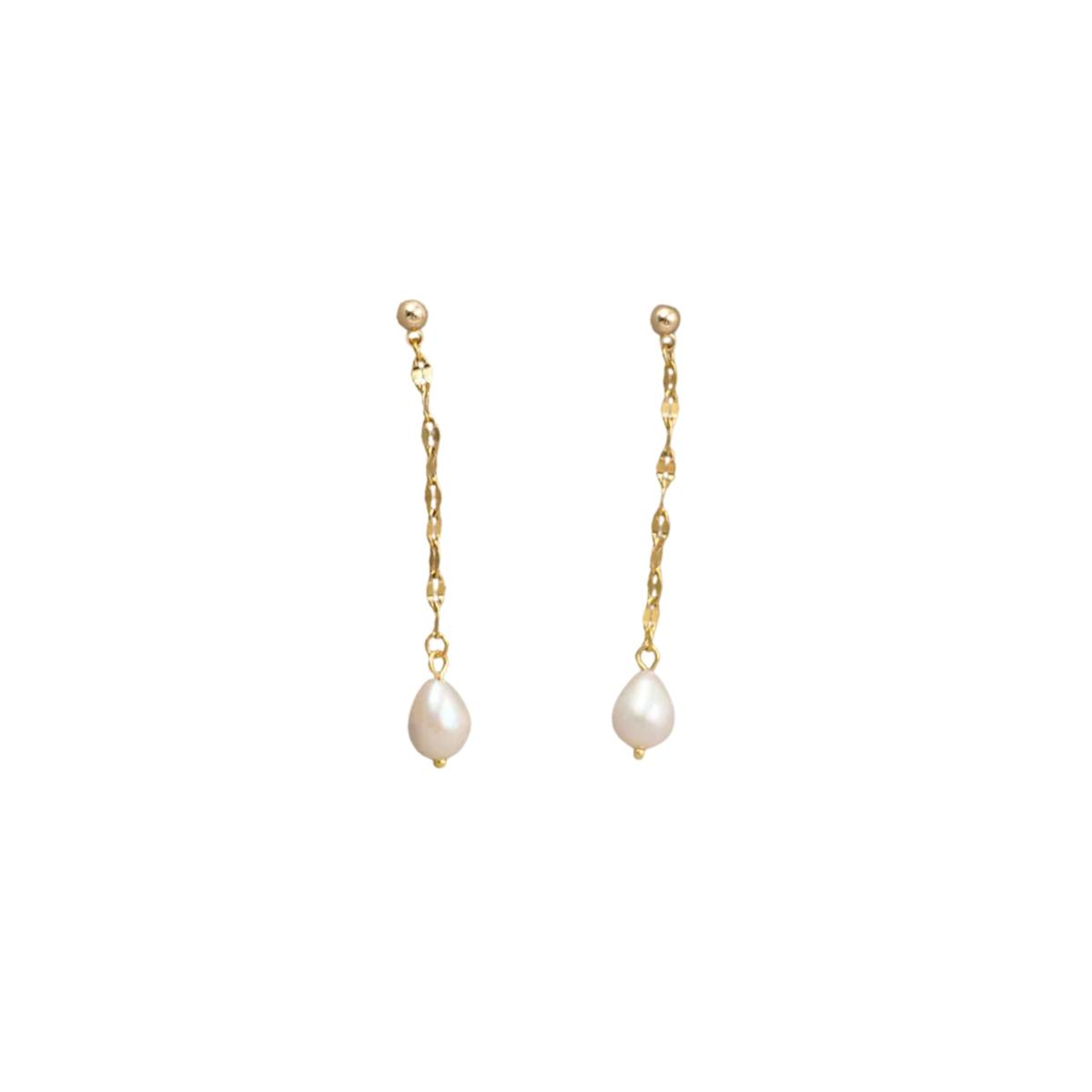 Elva Pearl Chain Earrings