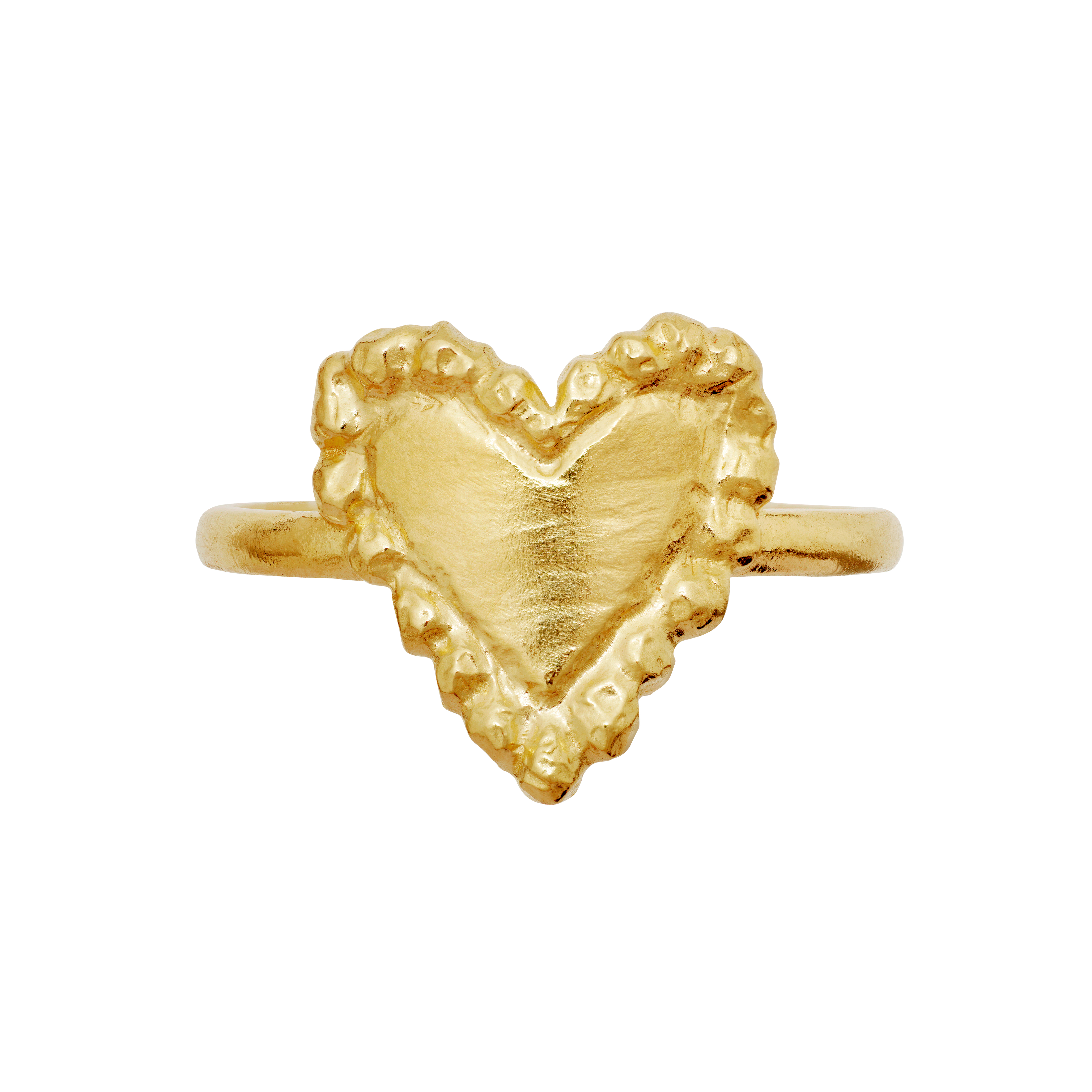 golden heart ring from the top