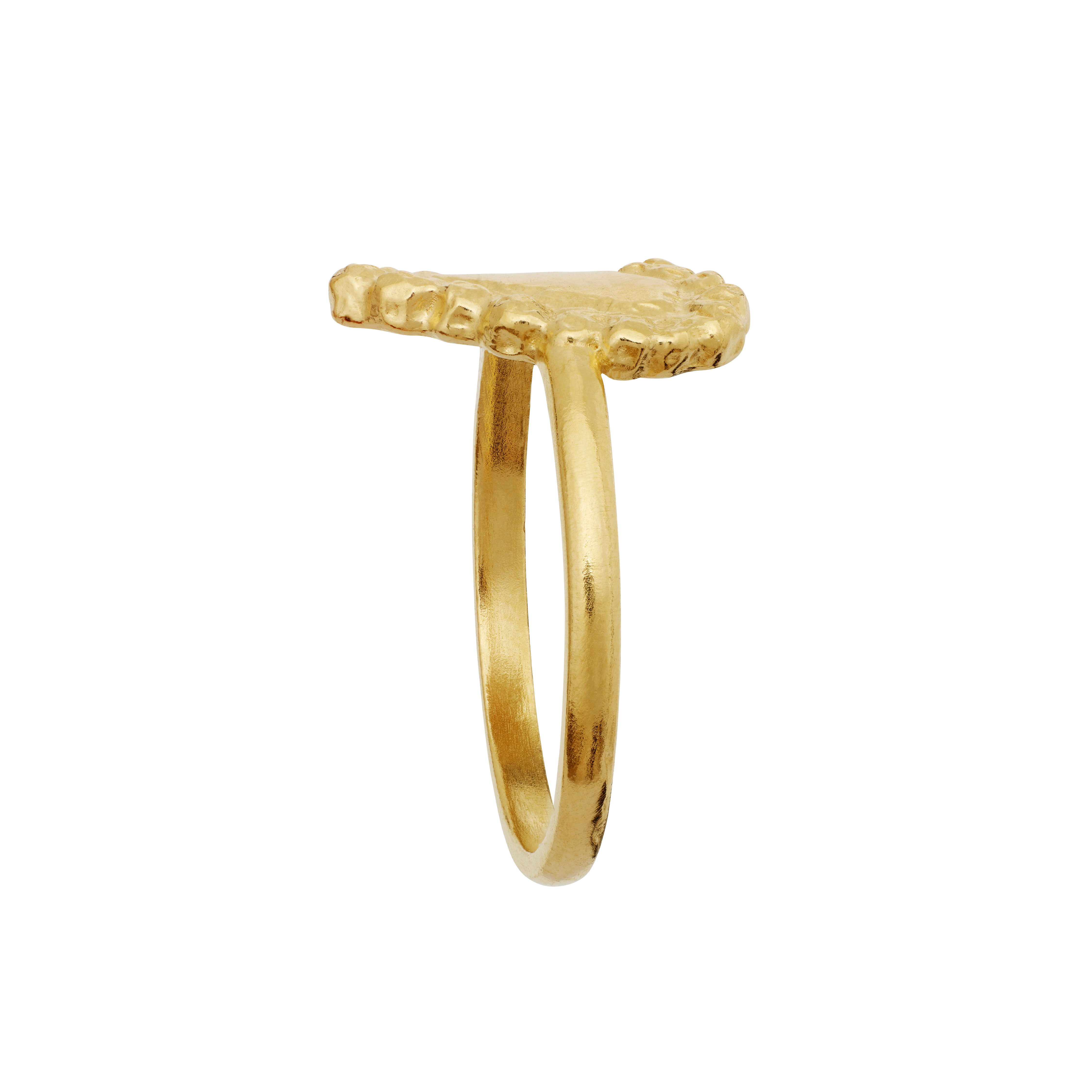 golden heart ring from the side