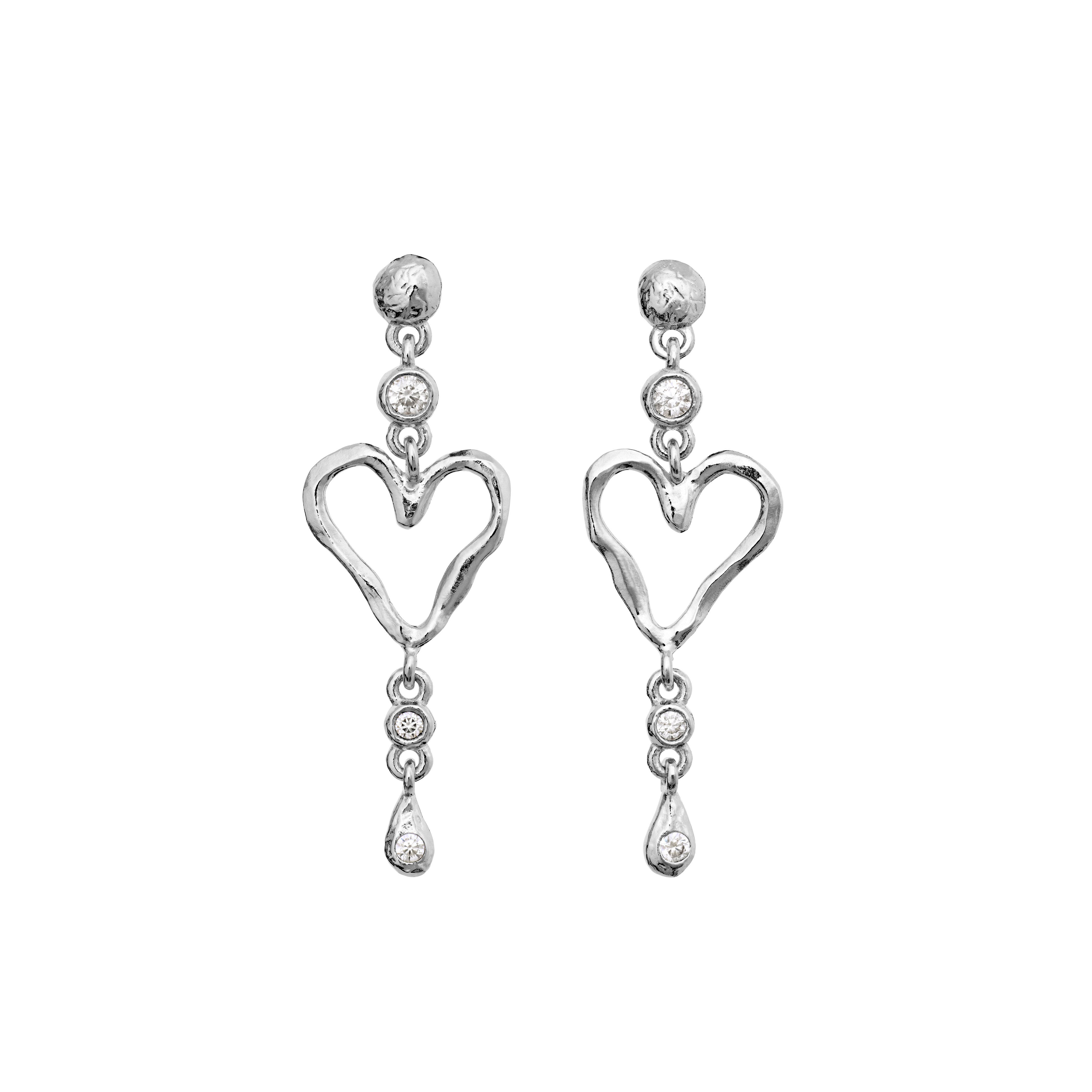 silver heart earings