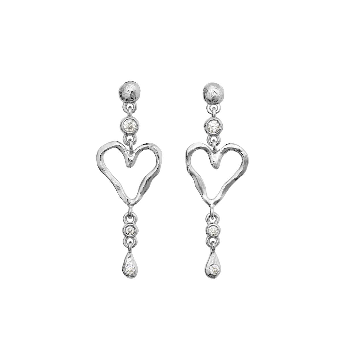 silver heart earings