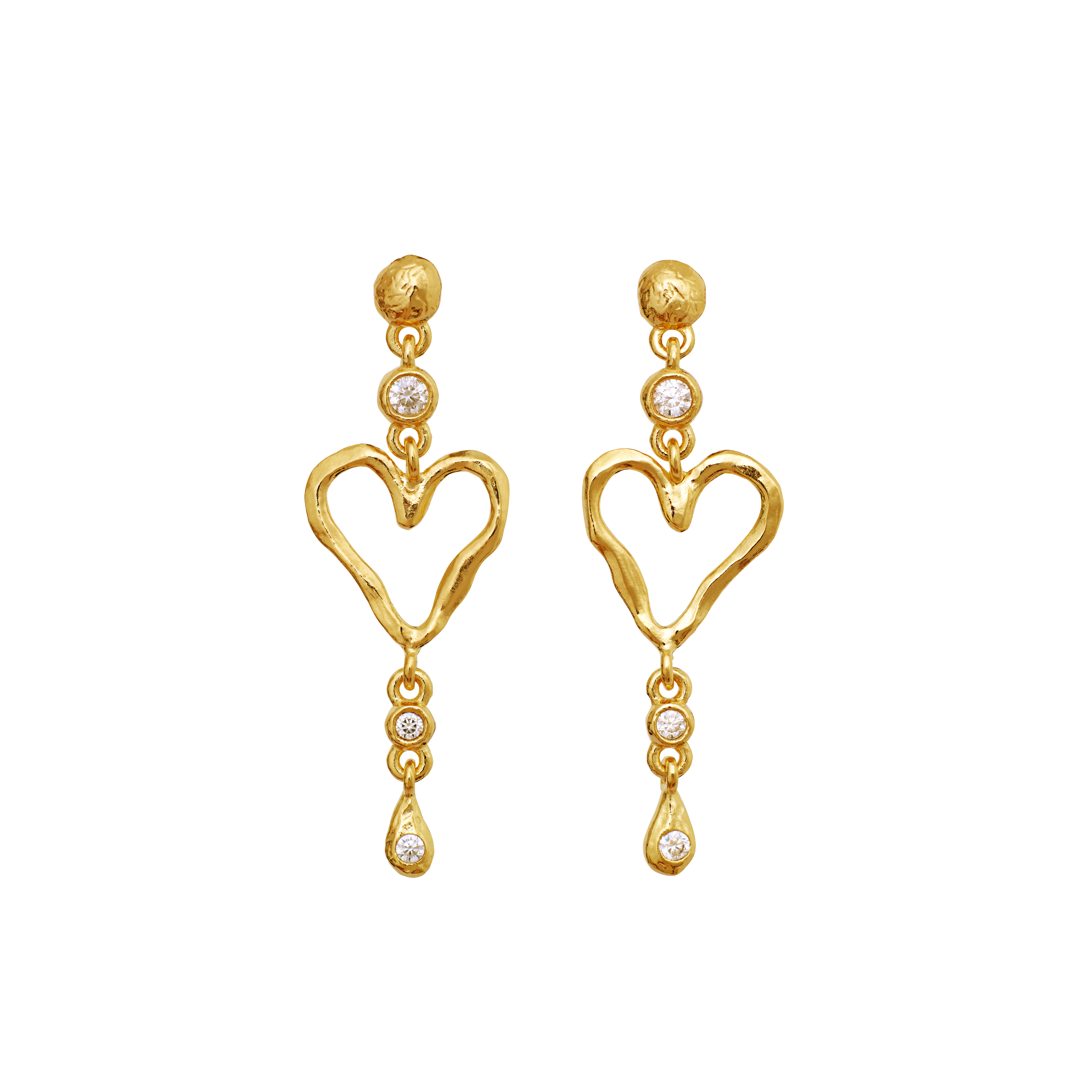 golden heart earrings