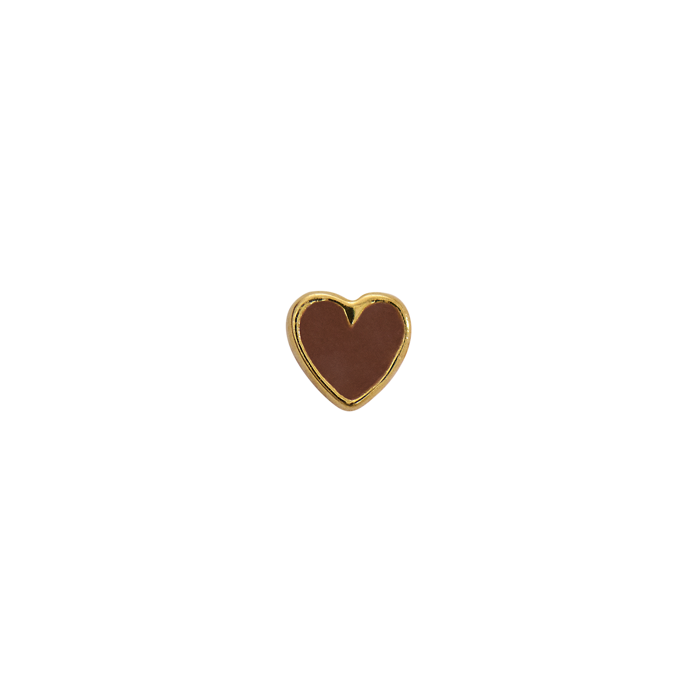 Petit Love Heart Mocha Enamel