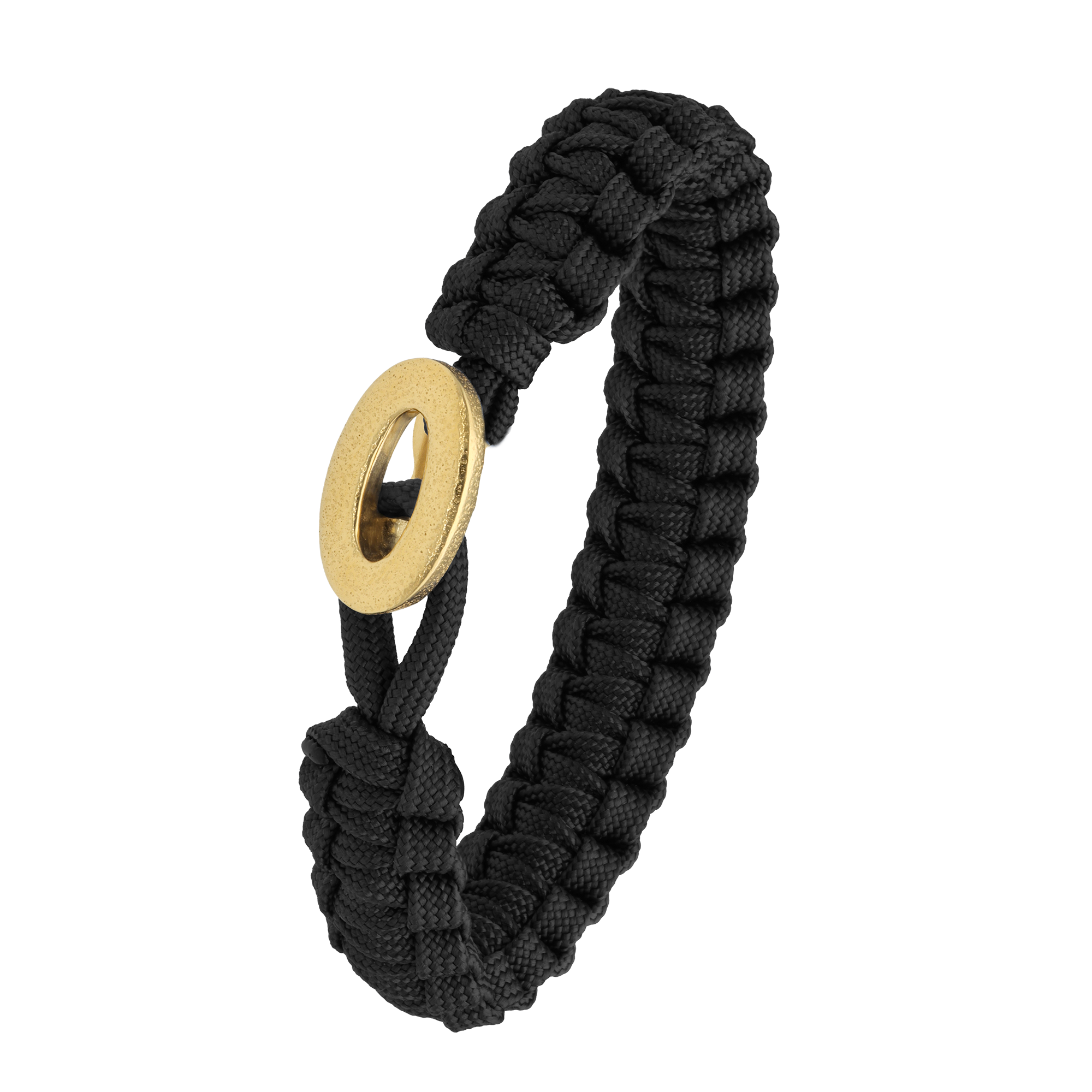 FSTS Bracelet Black with Brushed Gold Plated Sterling Silver Lock