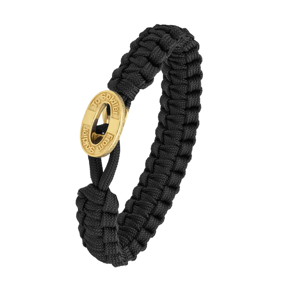 FSTS Bracelet Black with Gold Plated Sterling Silver Lock