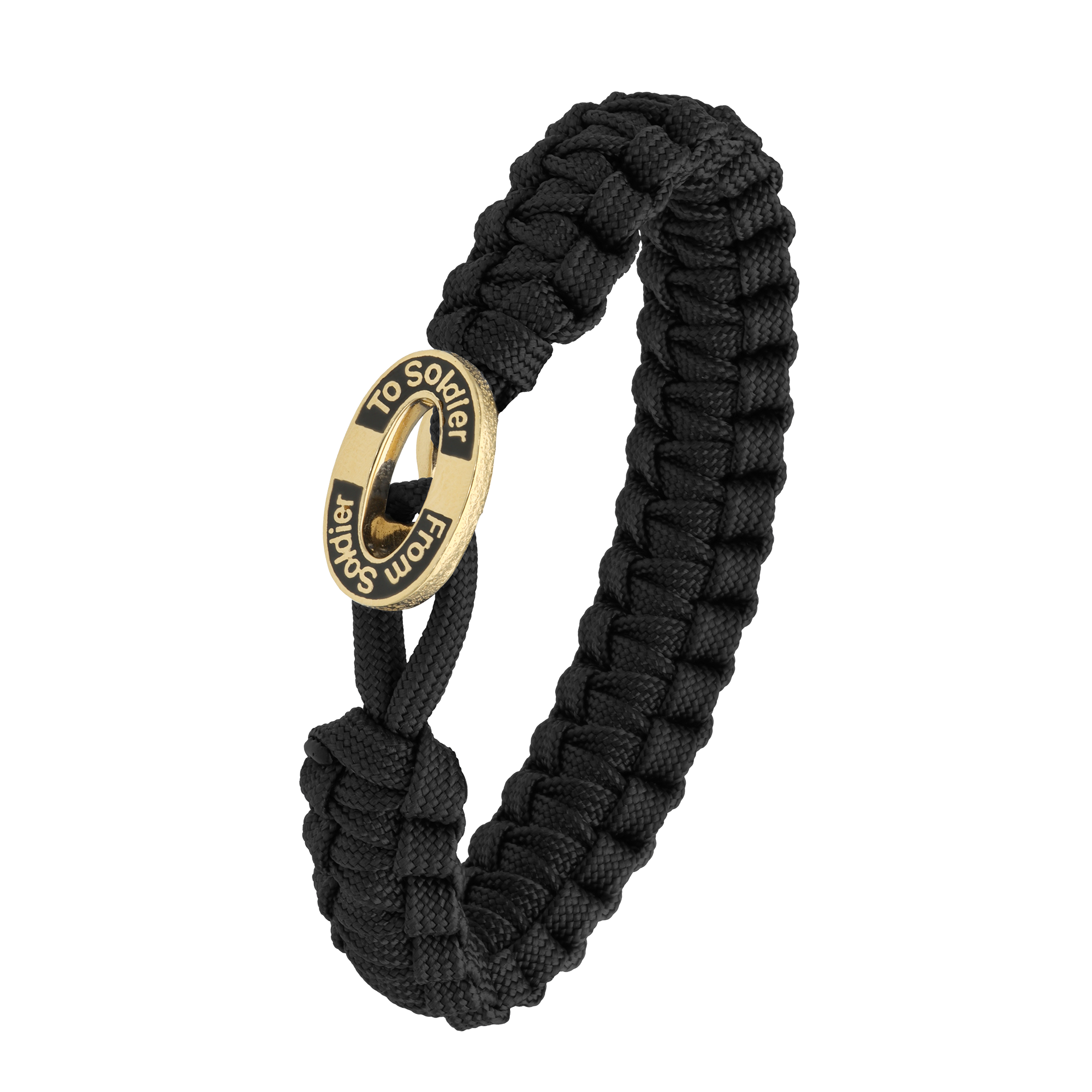 FSTS Bracelet Black with Gold Plated Sterling Silver Black Enamel Lock
