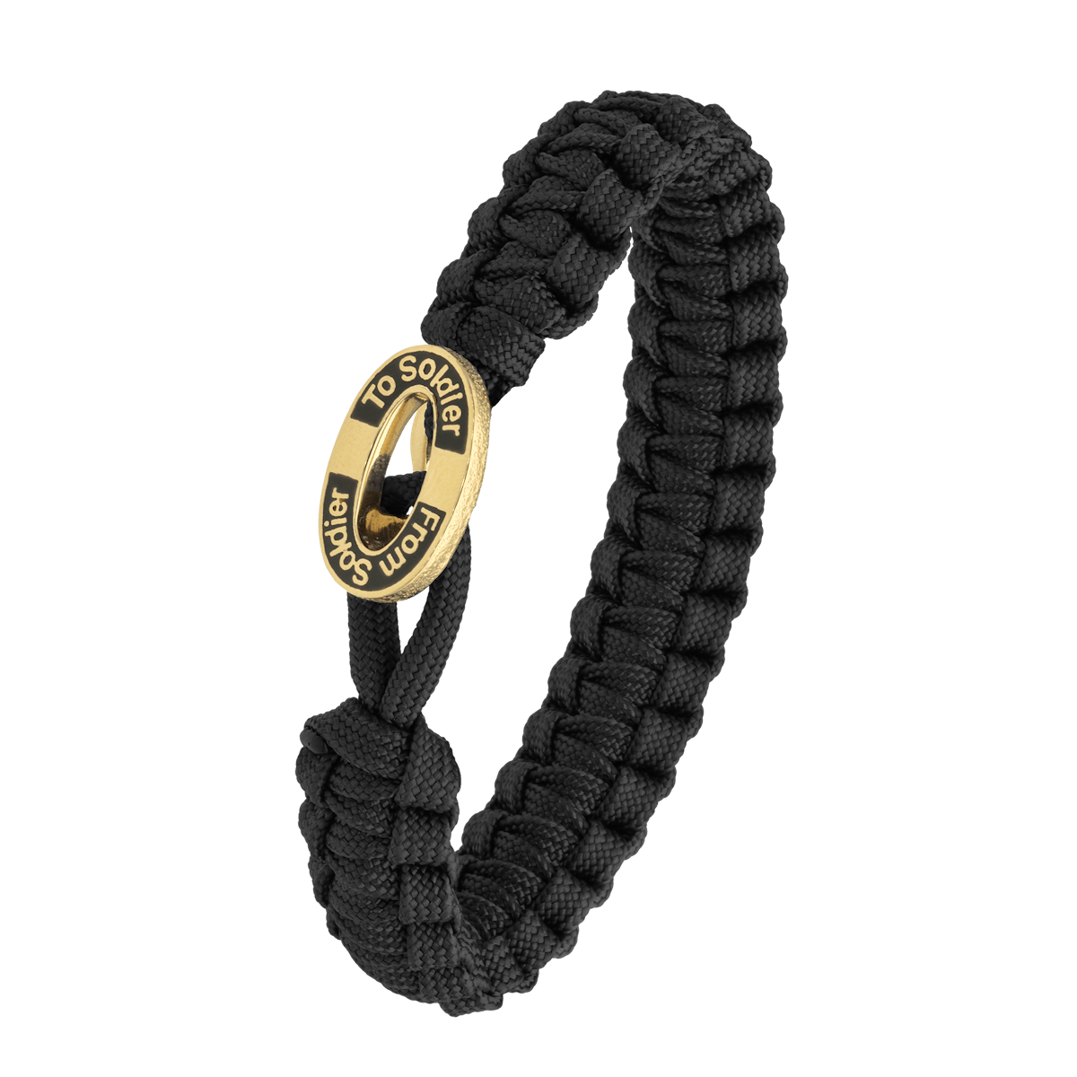 FSTS Bracelet Black with Gold Plated Sterling Silver Black Enamel Lock