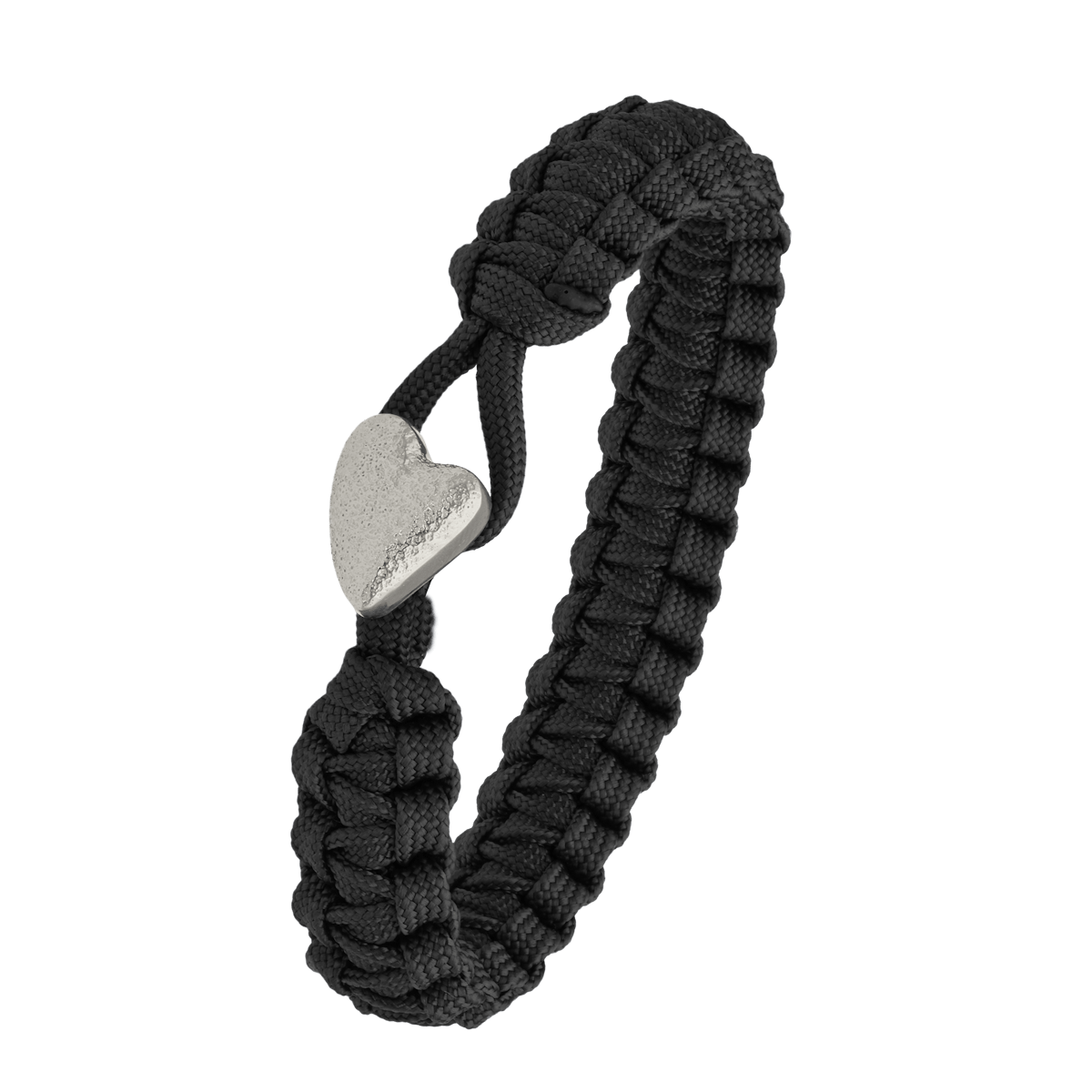 FSTS Bracelet Black with Sterling Silver Heart Lock