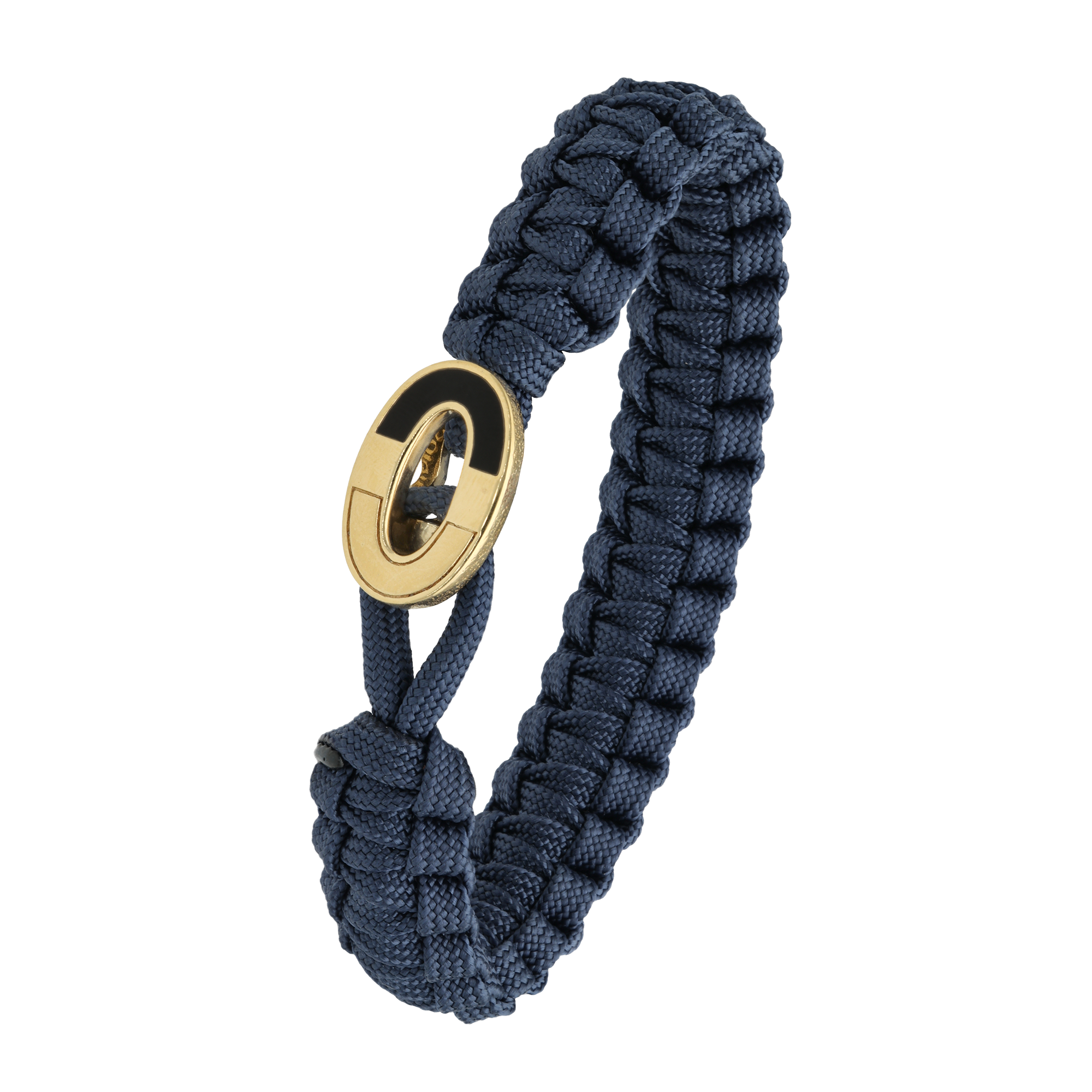 FSTS Bracelet Blue with Dark Bright Gold Plated Sterling Silver Lock