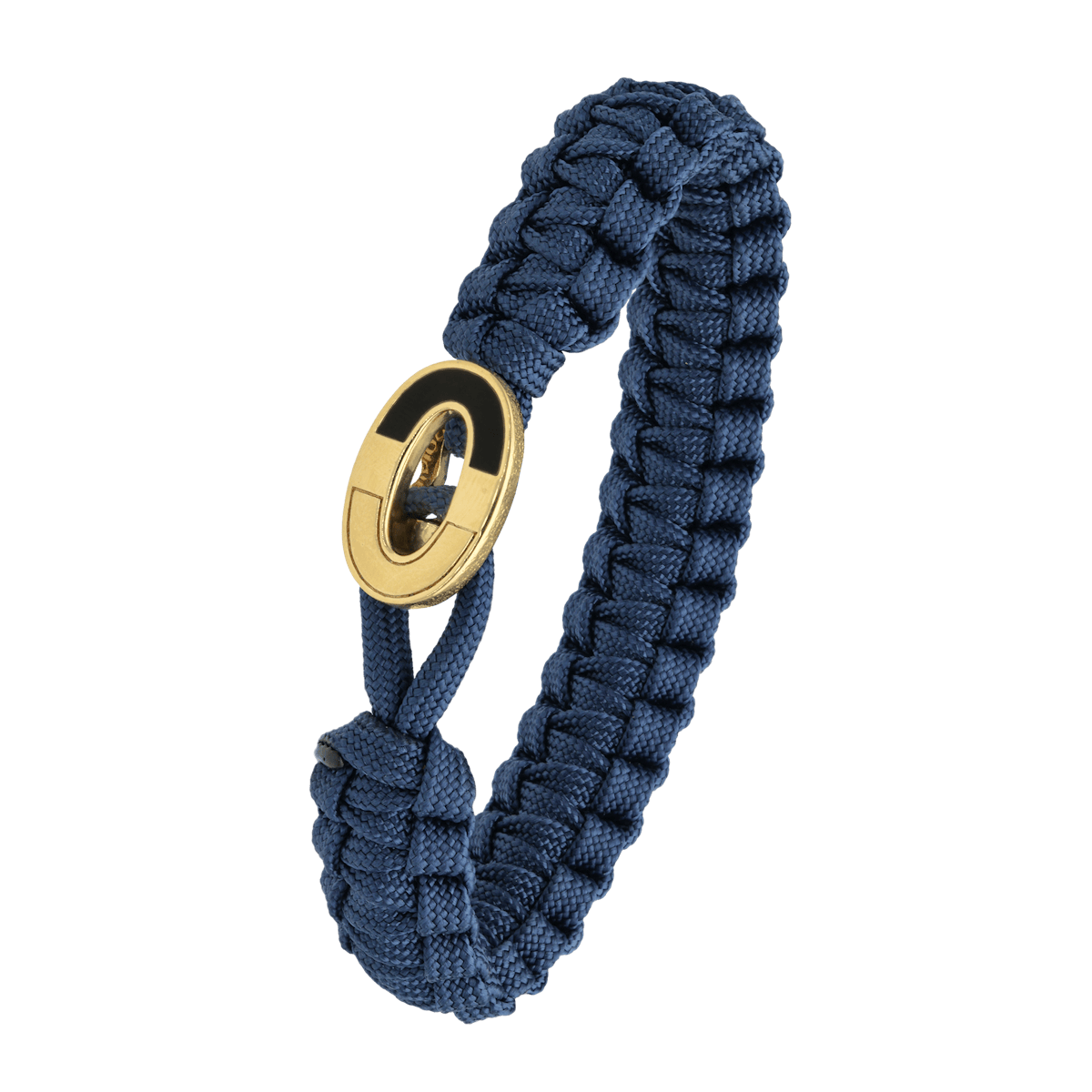 FSTS Bracelet Blue with Dark Bright Gold Plated Sterling Silver Lock