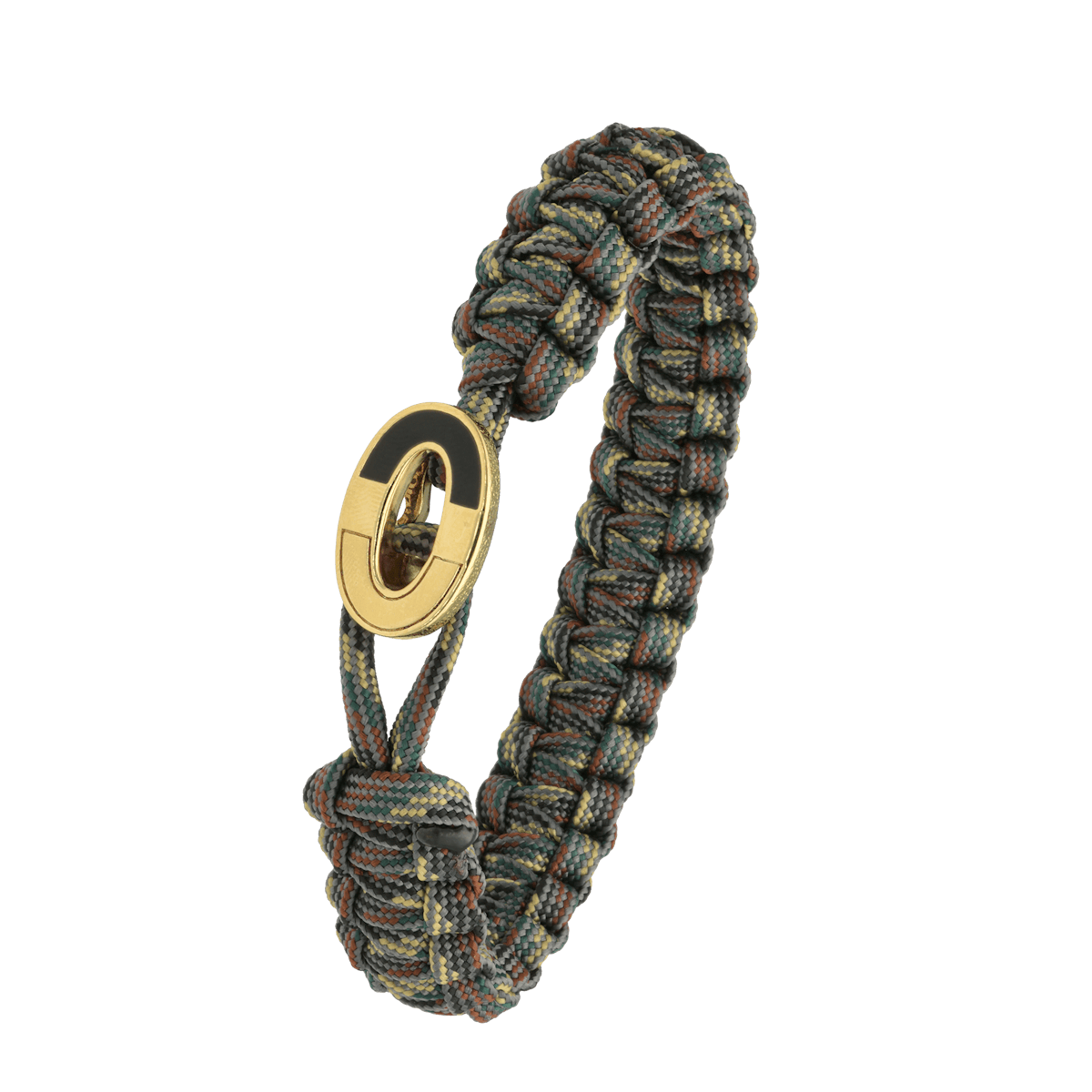 FSTS Bracelet Camouflage with Gold Plated Sterling Silver Dark Bright Lock