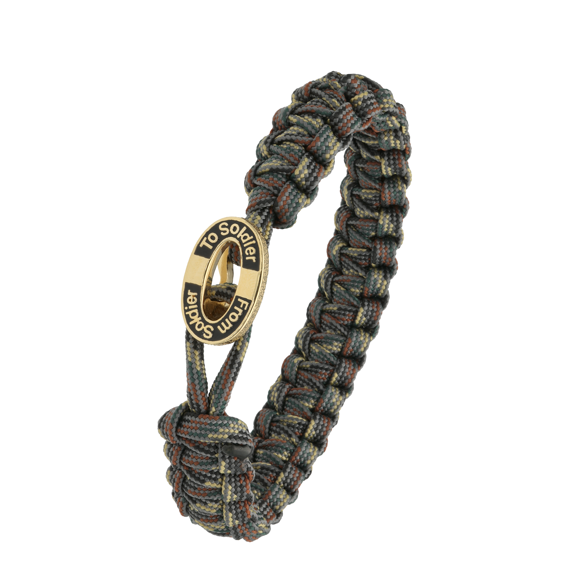 FSTS Bracelet Camouflage with Gold Plated Sterling Silver Black Enamel Lock